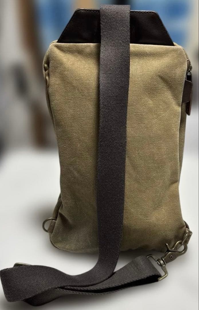 Tumi Shoulder Bag Montre Sling Alpha Bravo Canvas Leather Brown 20x9x34cm