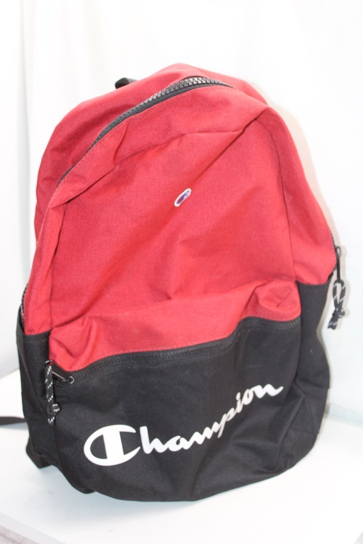 Champion Unisex Manuscript School Bookbag, Bright Red 15X17X6inches