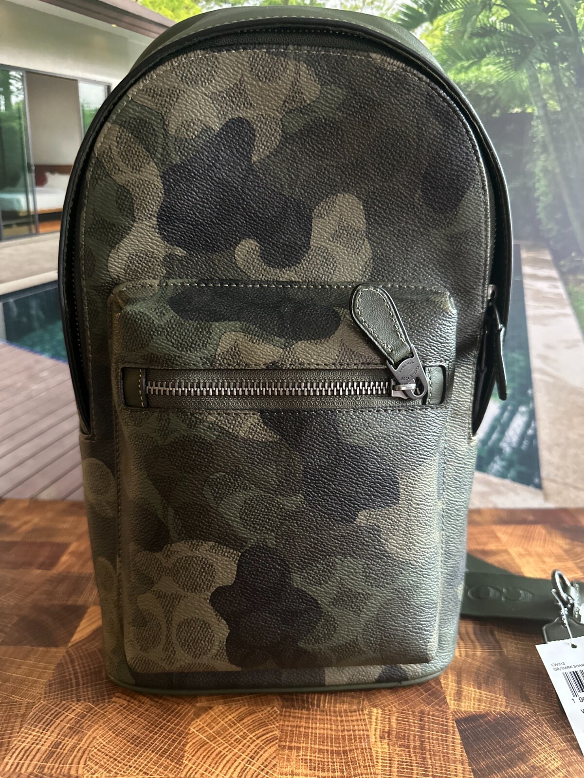 COACH CW312 Men’s West Pack In Signature Canvas & Leather with Camo Print