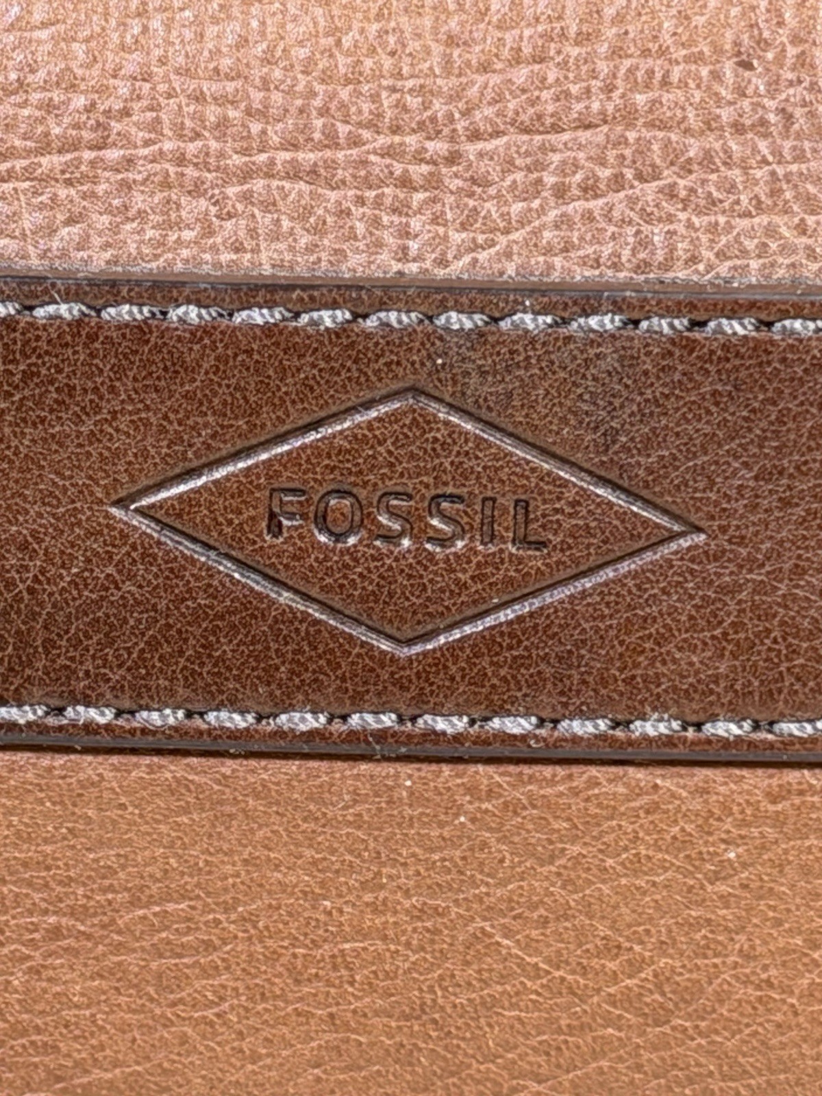 Fossil Thompson Portfolio Leather Messenger Bag Classic Brown w/ Shoulder Strap