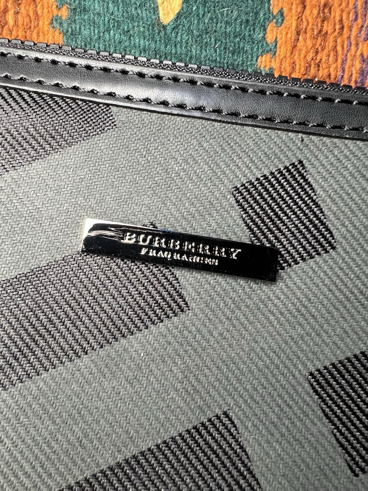 Burberry Fragrances Mens Black Toiletry Travel Bag Pouch