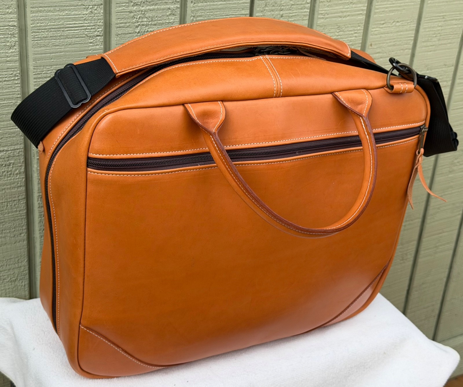 Wildgoose Texas All Leather Business Travel Briefcase Bag MSRP $905