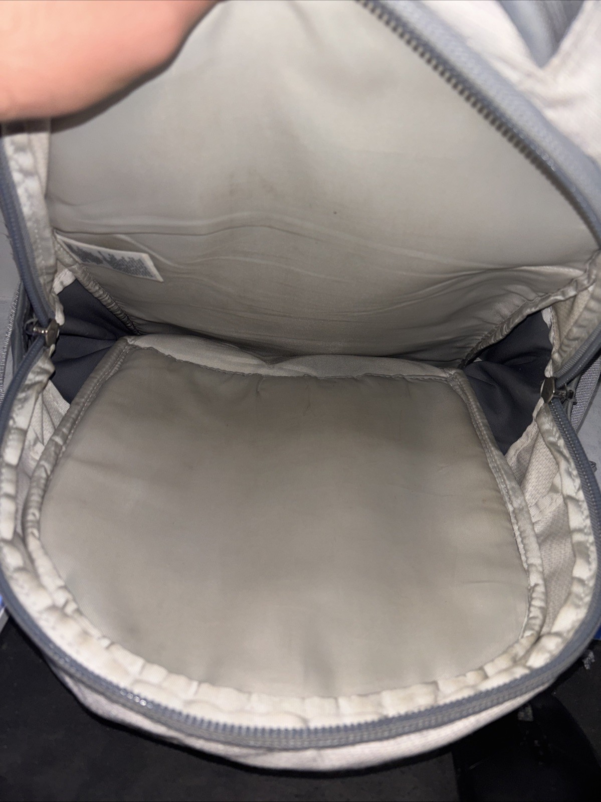 The North Face Backpack Gray Pockets RECON Zip 16” Gray Stains