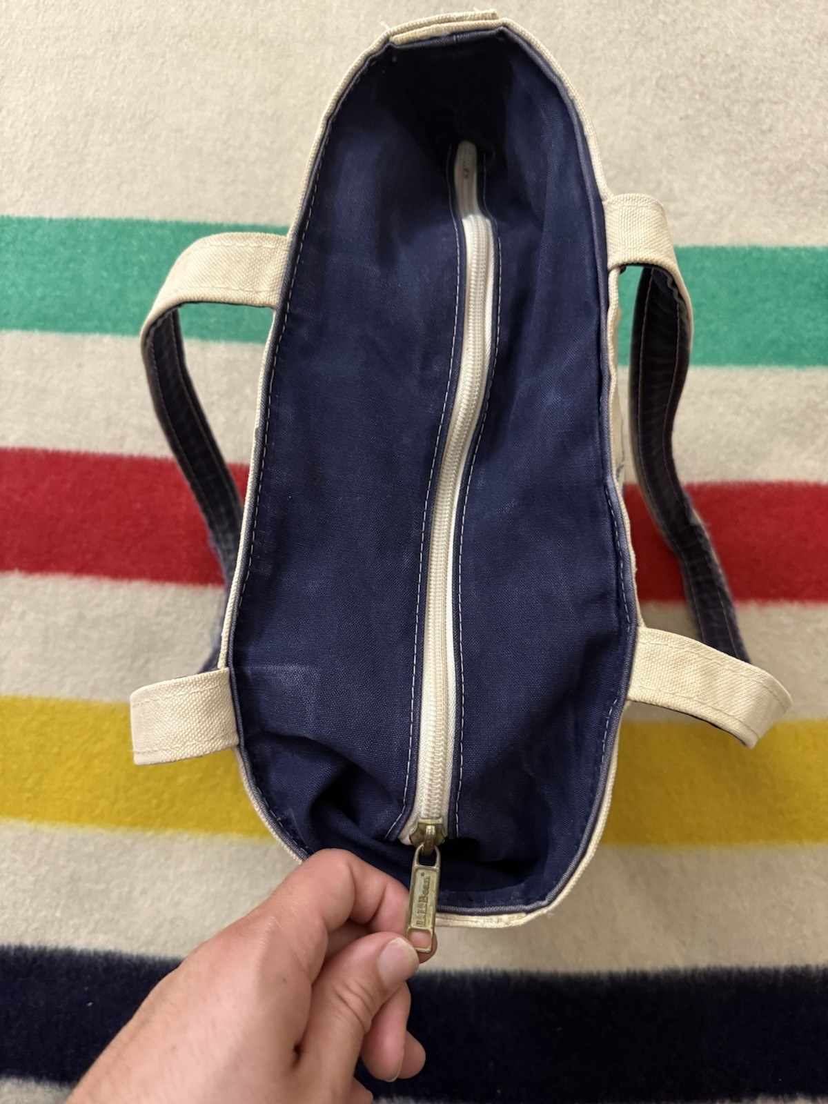 LL Bean Time Warner Cable Boat & Tote Bag 2010-2016 Era Employee Staff Indigo