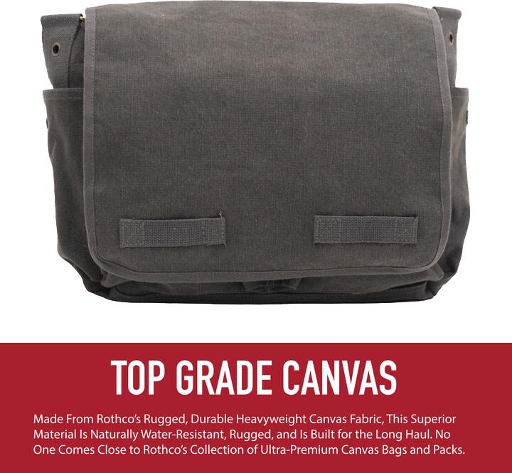 Heavyweight Canvas Messenger Bag Large School Over Shoulder Satchel Sling
