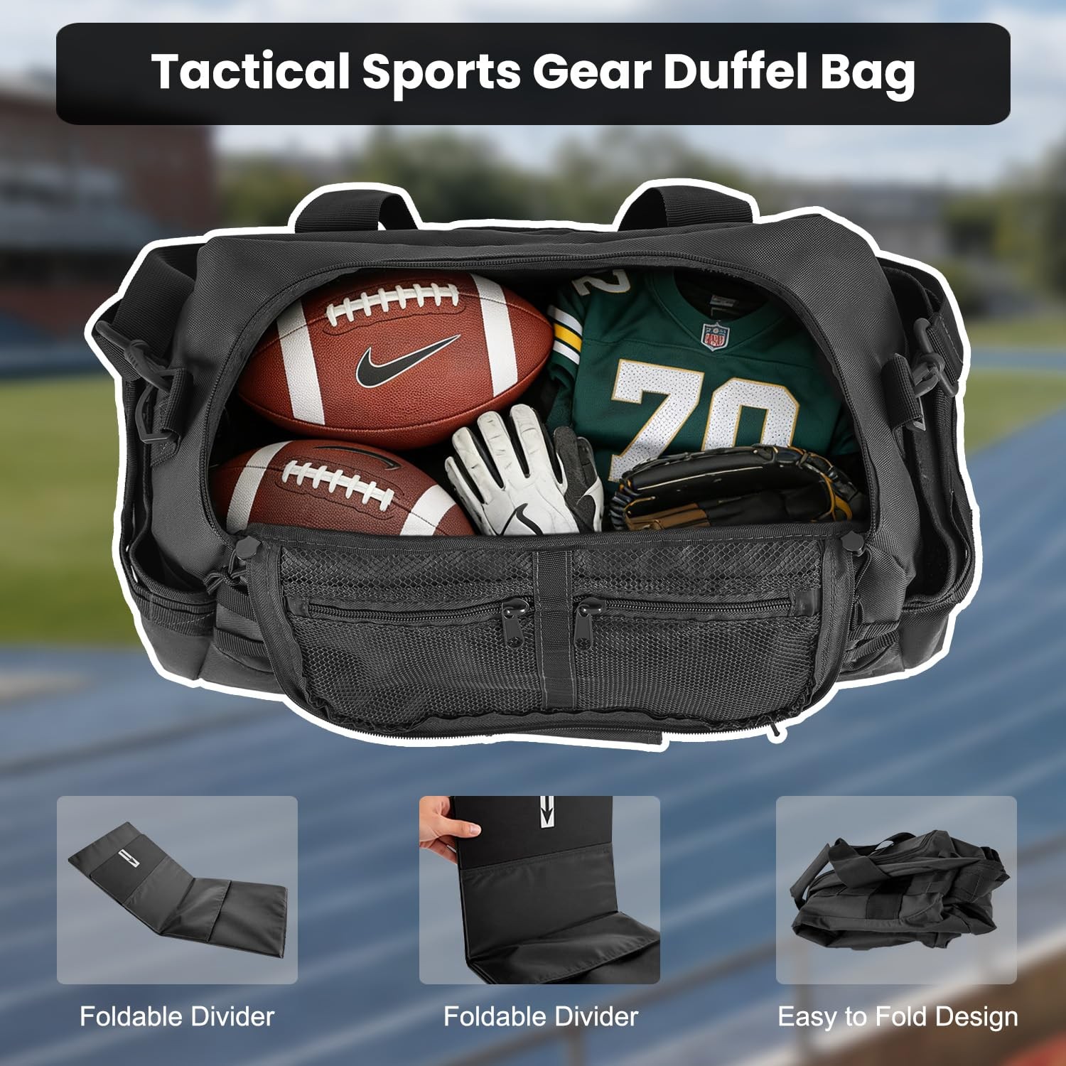 35L Large Duffle Bag, 3-in-1 Tactical Backpack MOLLE Pack for Sports/Gym/Outd…