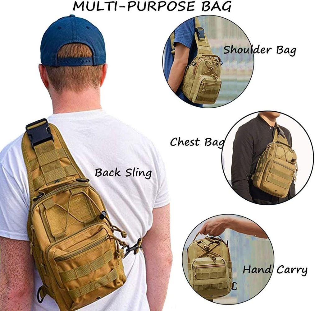 Tactical Sling Bag Pack Small EDC Molle Assault Military Army Shoulder Backpack