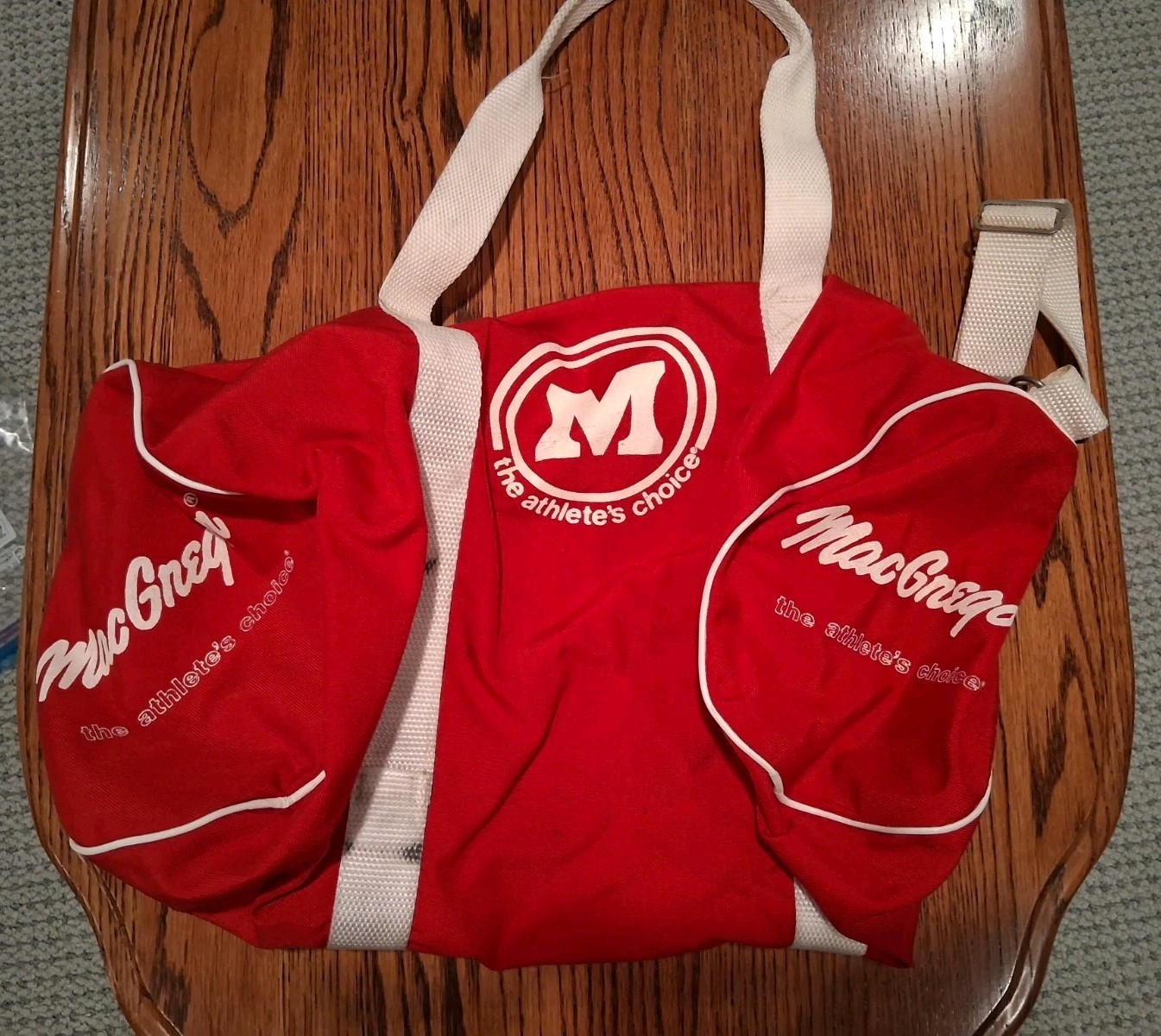 Vintage McGregor Red Vintage Duffle Bag Distressed Sturdy Gym Bodybuilder