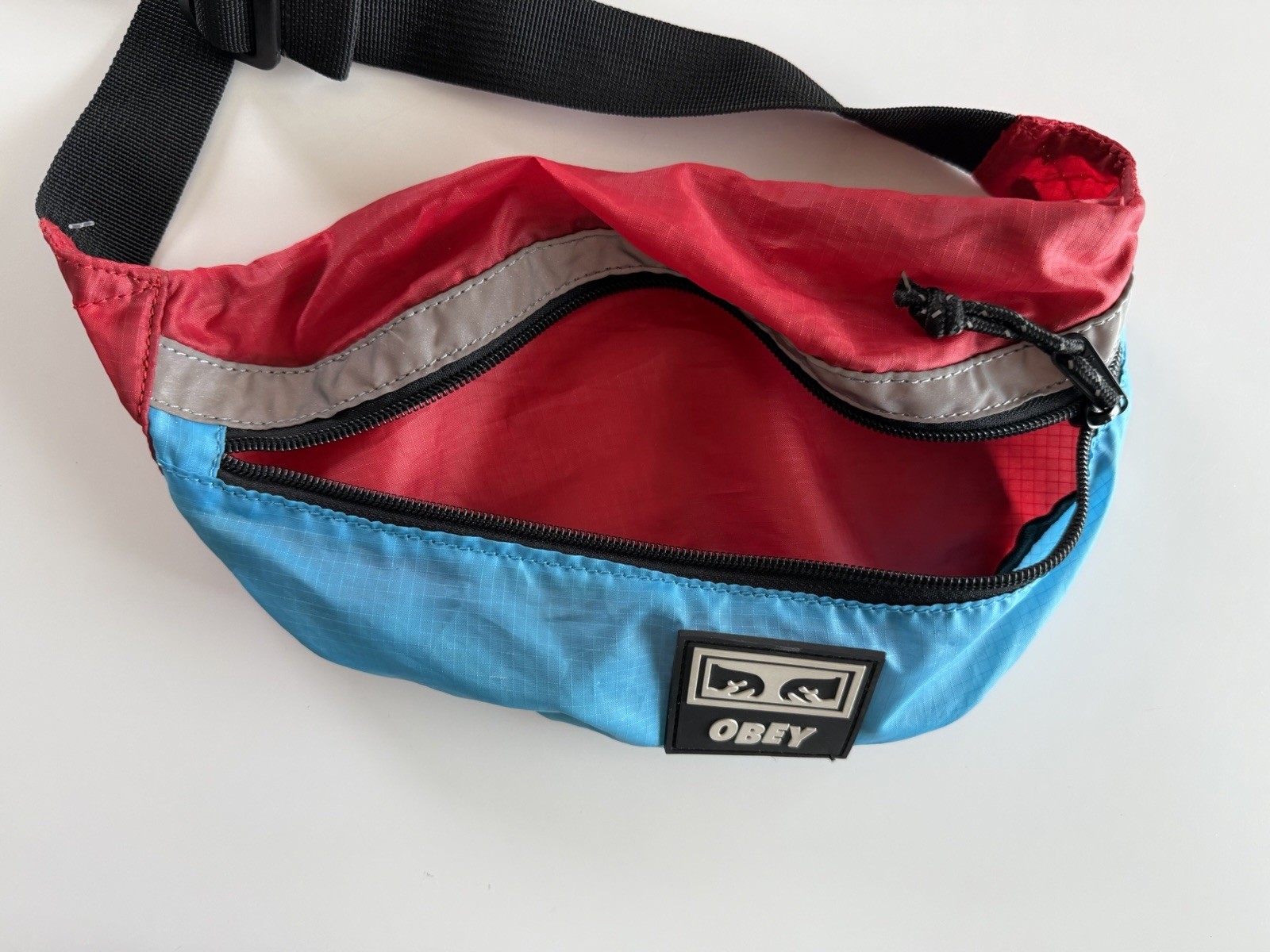 OBEY Ripstop Daily Sling Pack – Red/Blue – One Size – Fanny Pack (O)