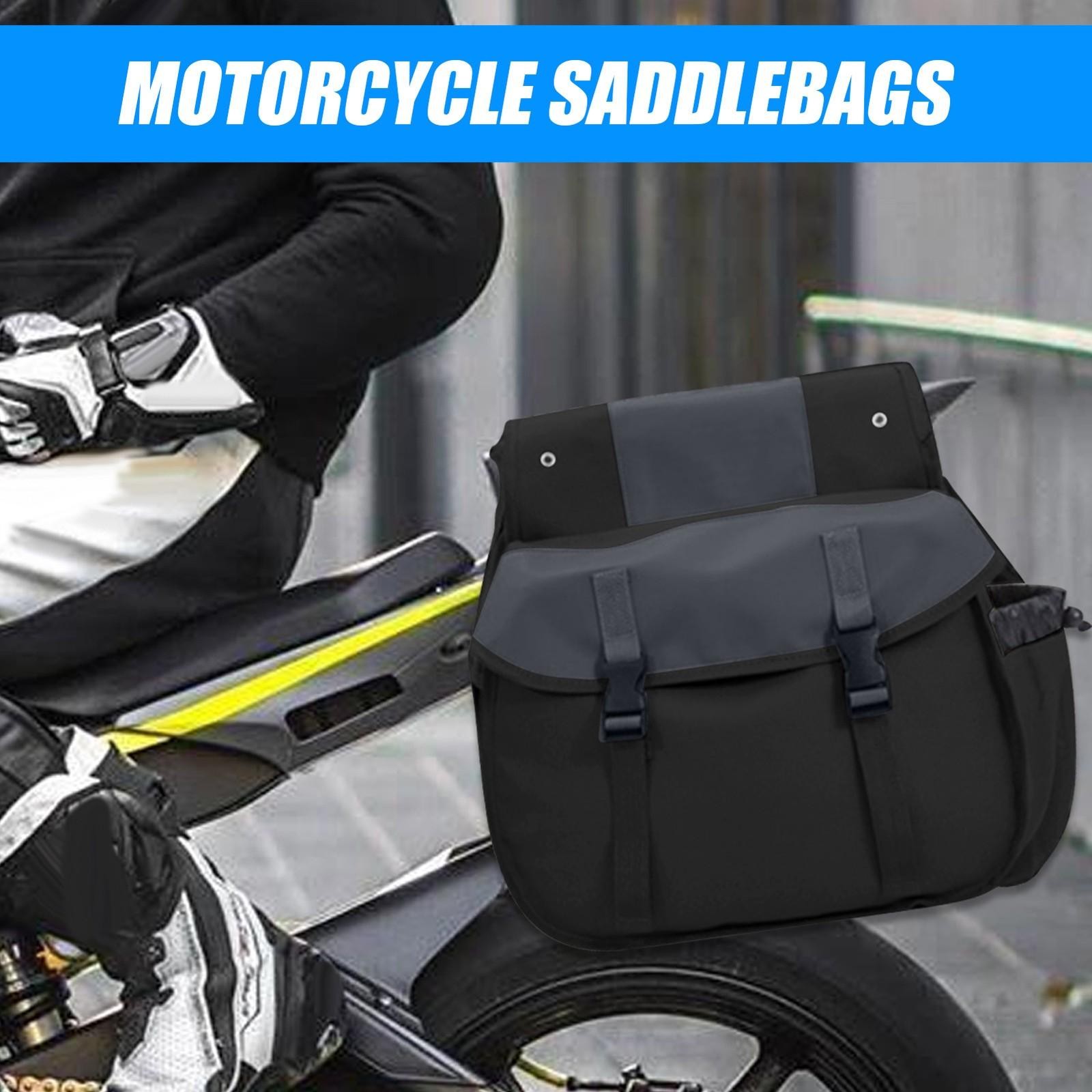 Motorcycle Large Saddlebags Side Saddle Bags Luggage Waterproof Black
