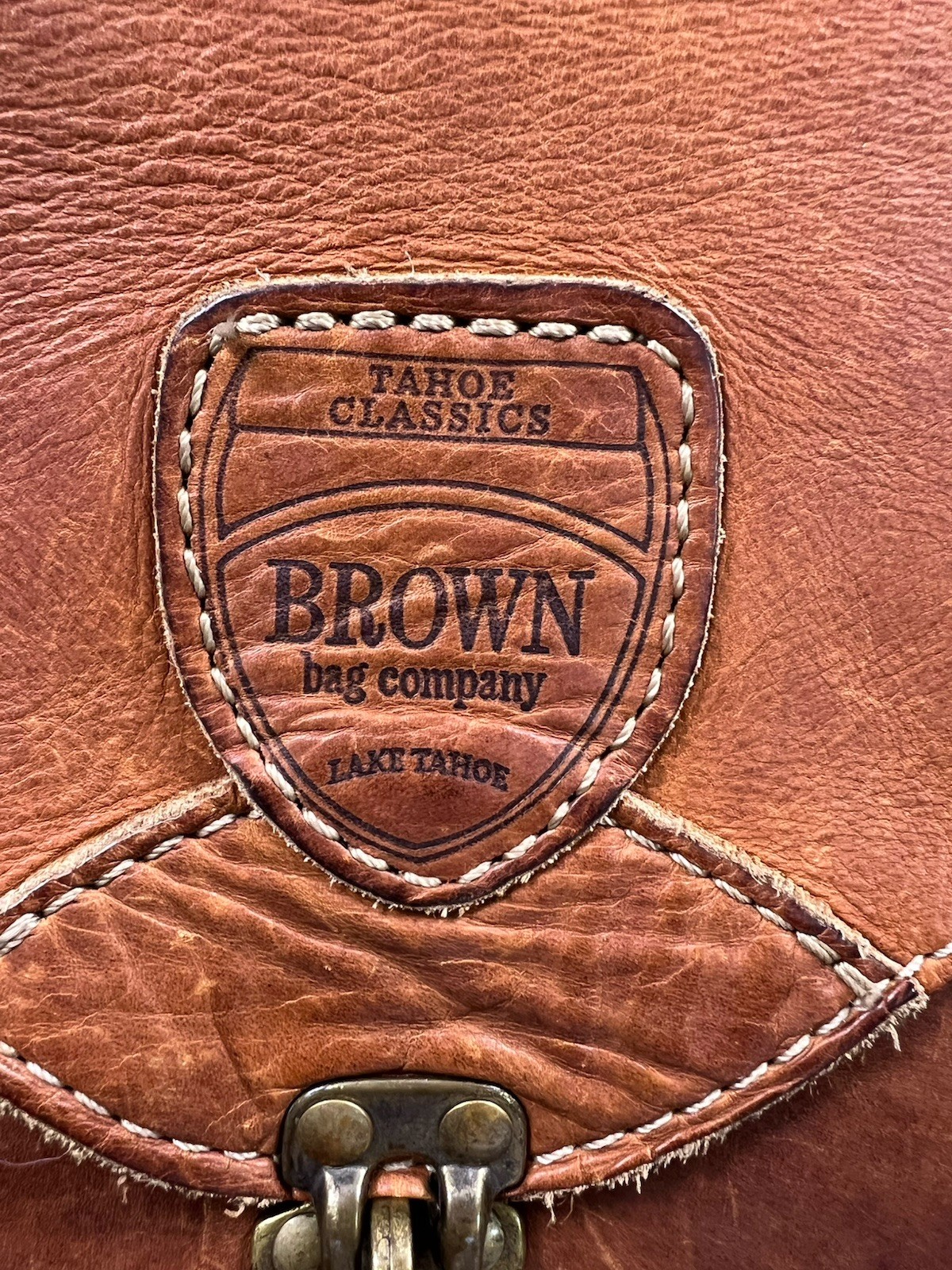 Tahoe Classics Brown Bag Co Saddle Leather Briefcase Messenger Bag Made In USA
