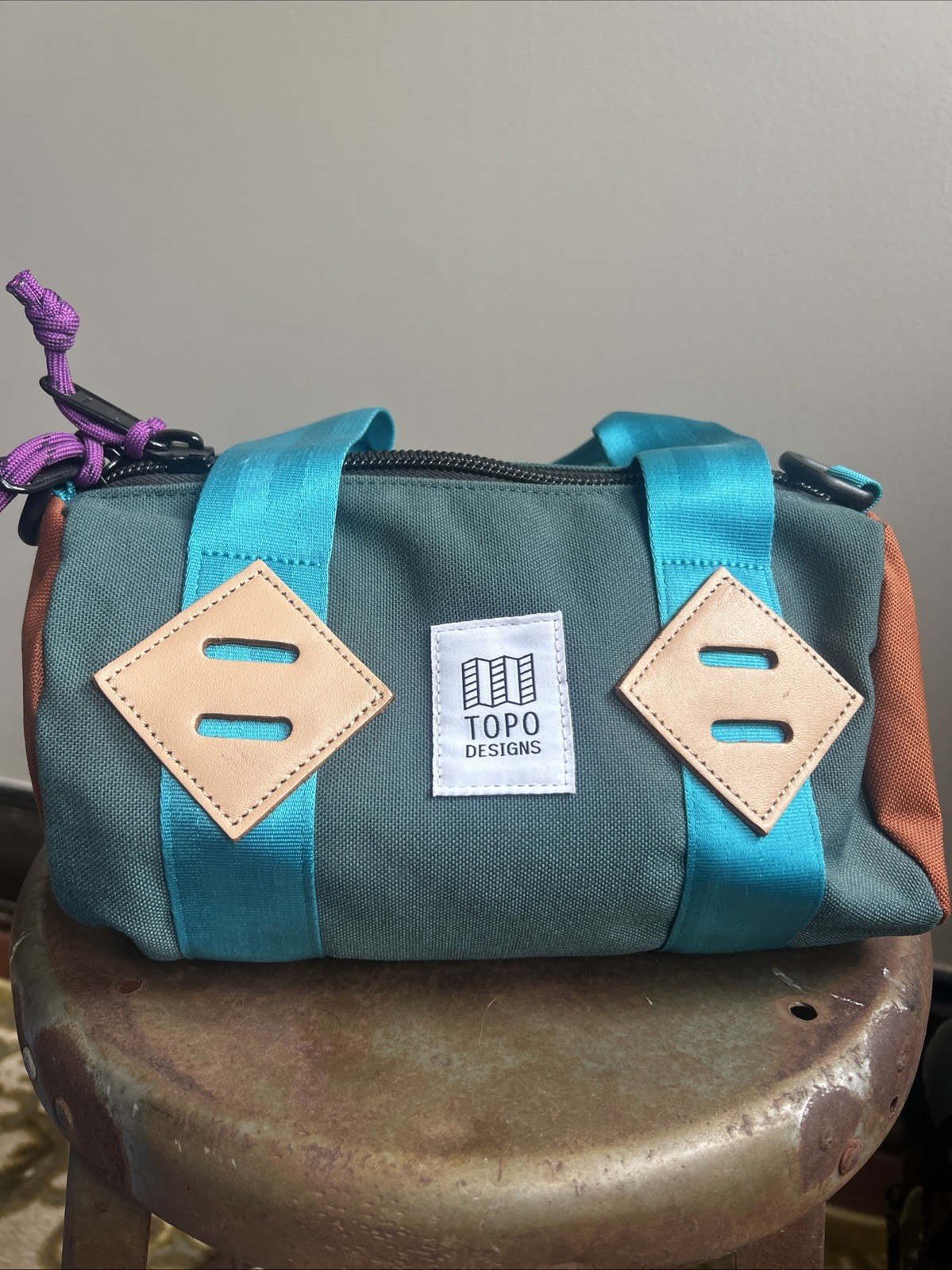Mini Topo Designs Duffel Bag. Made From Recycled Nylon Designed In Colorado USA