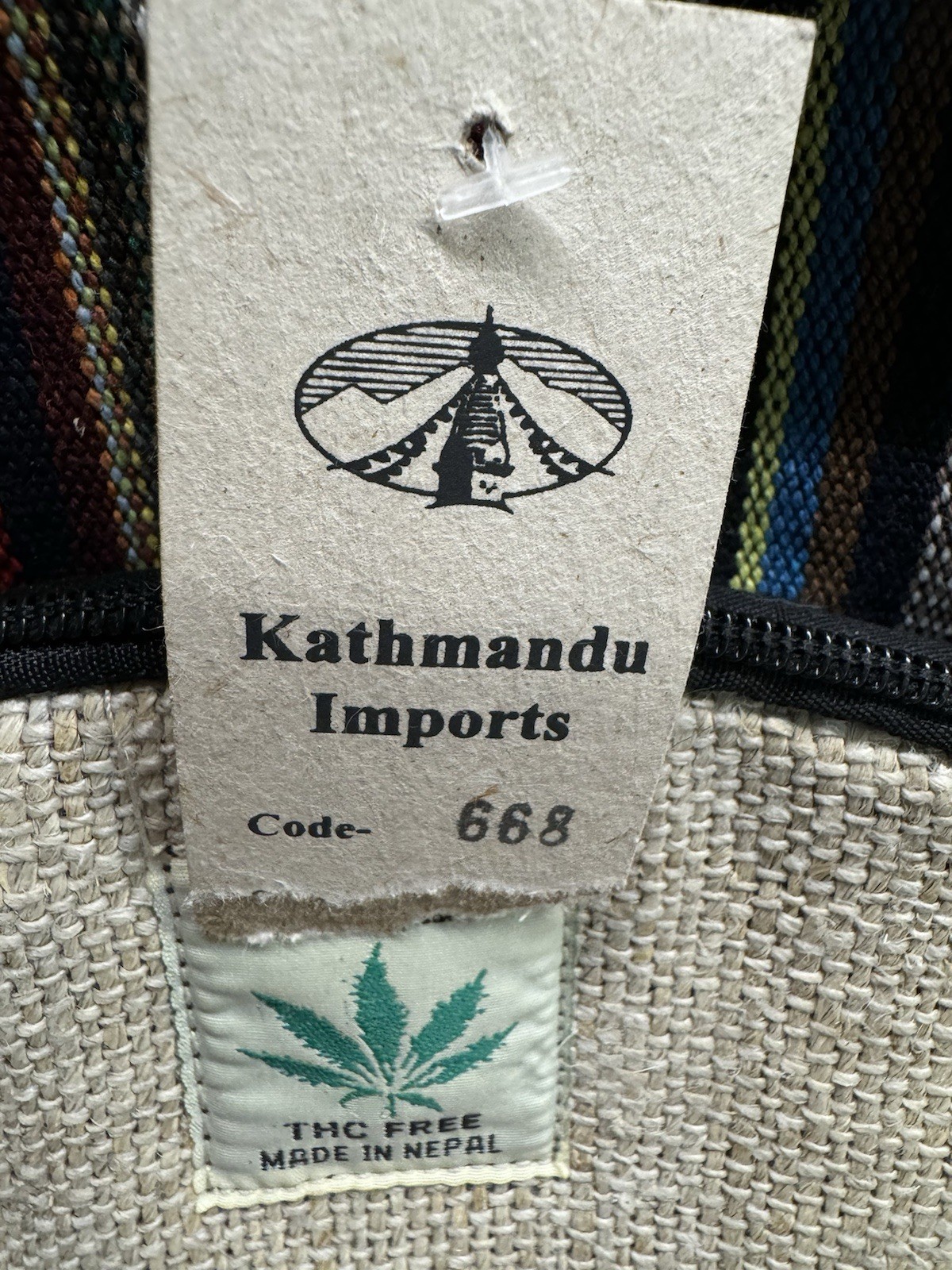 Kathmandu Imports Mushroom Backpack Made In Nepal Hemp/Cotton Handmade
