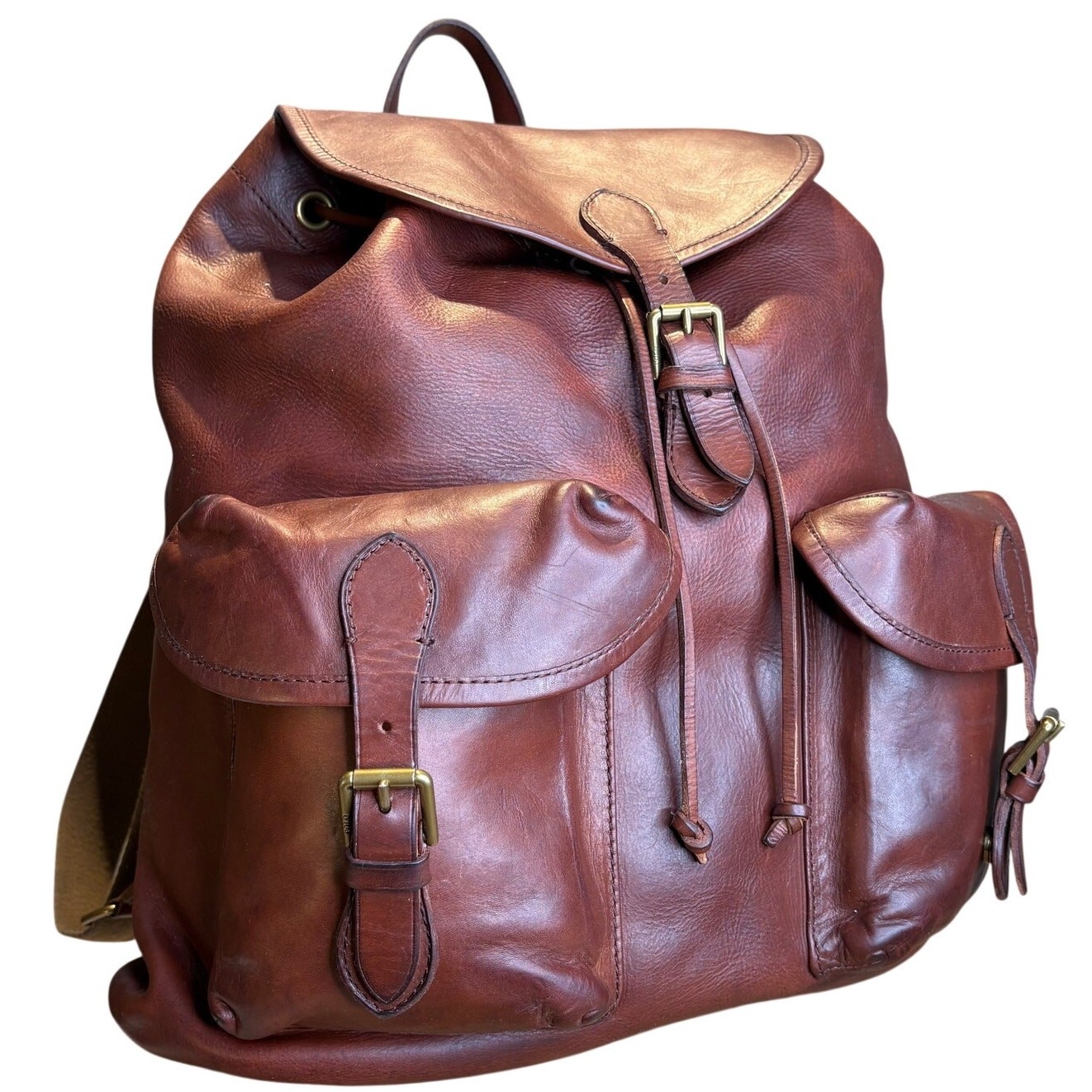 Polo Ralph Lauren Heritage Leather Backpack in British Tan