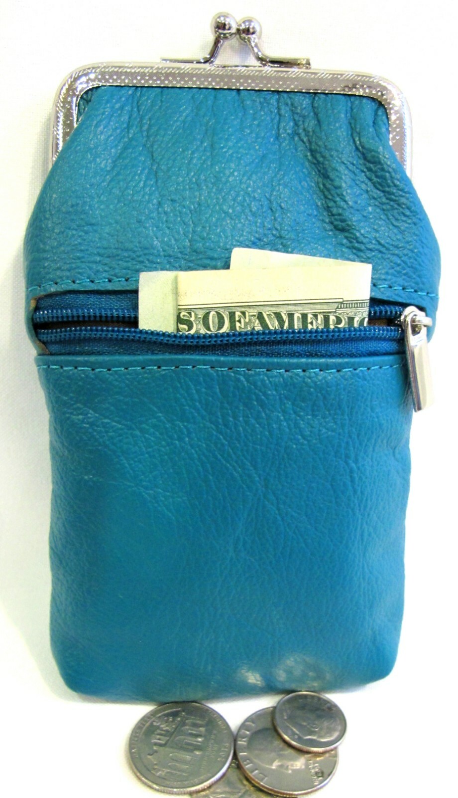 100% Leather Cigarette Case Lighter Match Pocket Zipper Coin Pouch SOLD by PAIR
