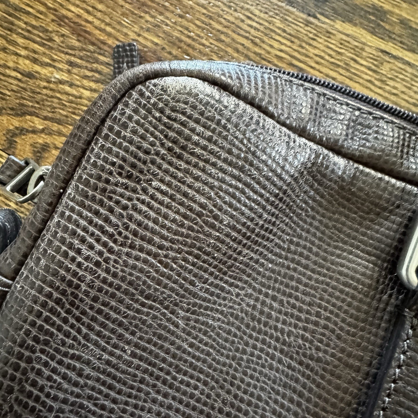 Fossil estate document Leather Trim Bag Tan Brown