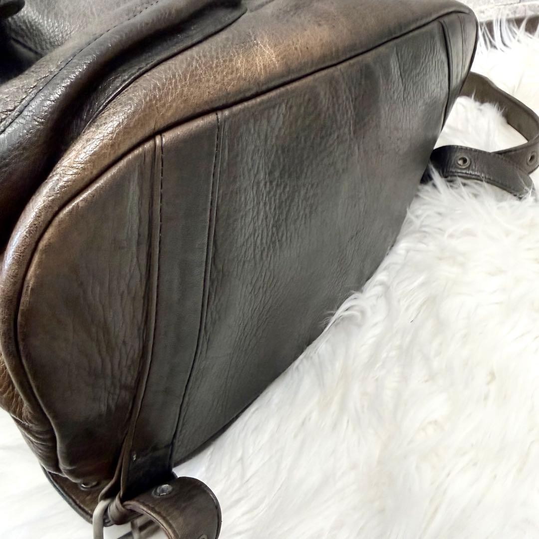 Porter Cortina Leather Backpack Rucksack Drawstring Bag Yoshida Japan Vintage