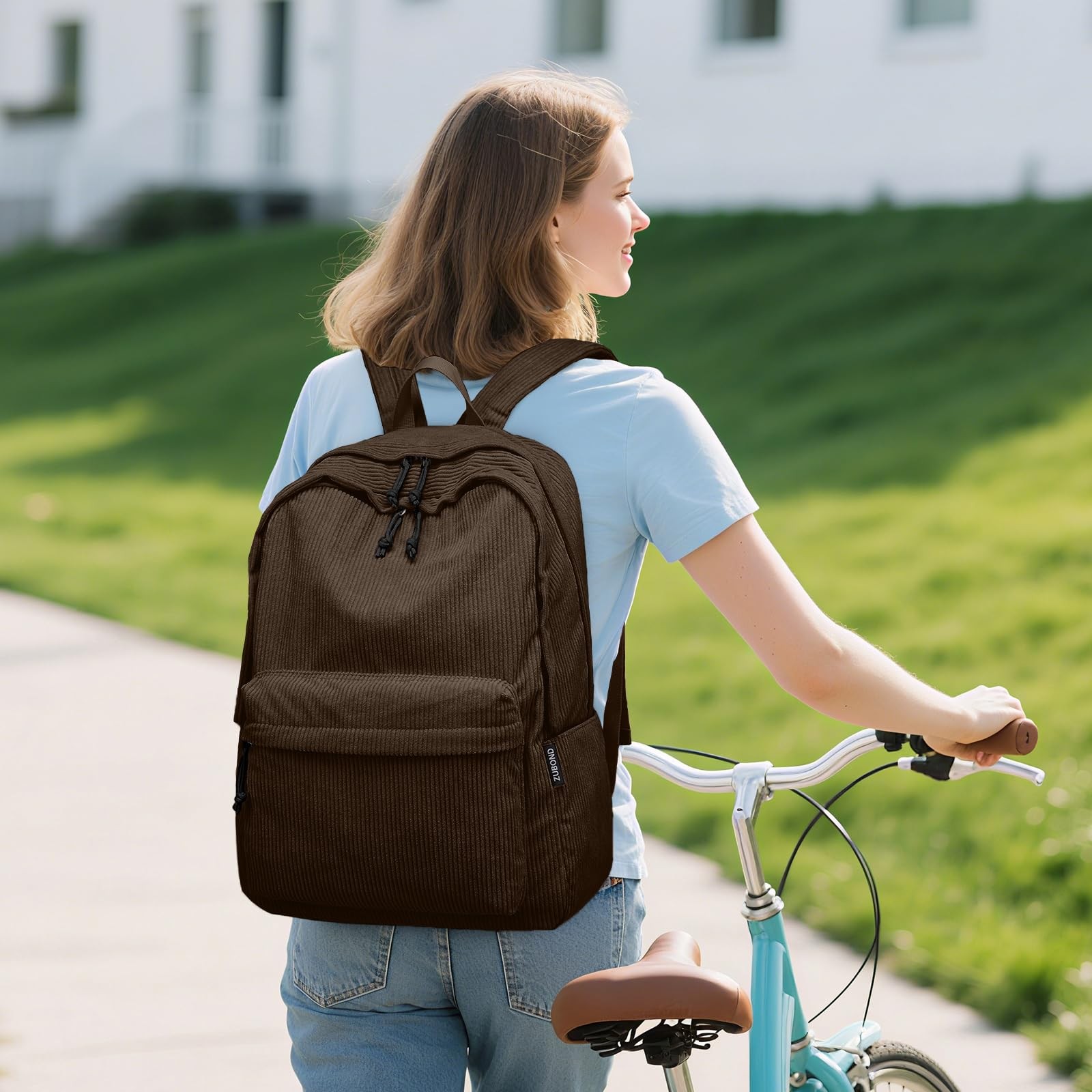 Lightweight School Bookbag Cute Large Laptop Backpack Fits 15.6 In Notebook