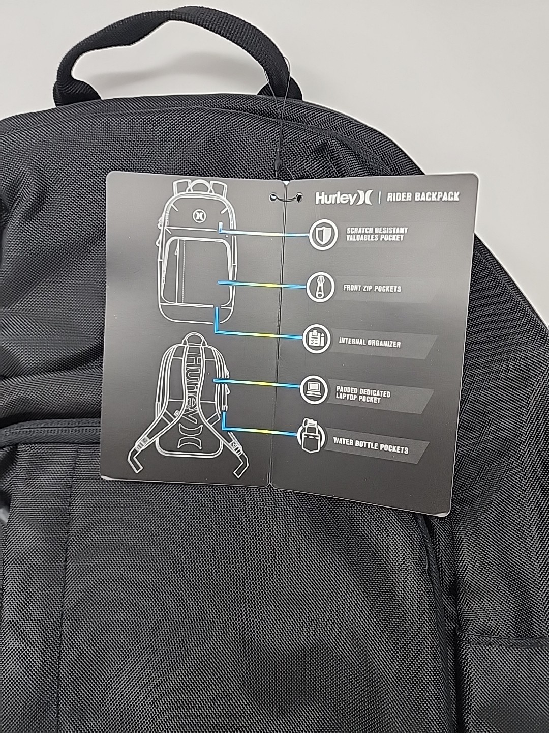 Hurley Lightweight & Durable Everyday Rider Backpack Black