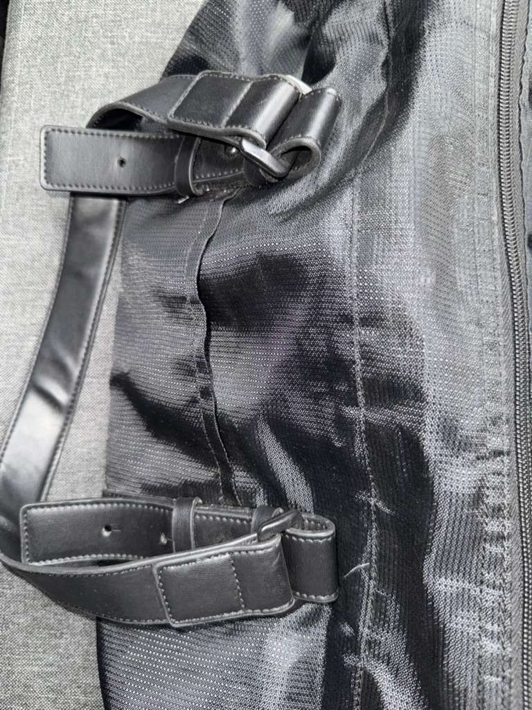 Armani Exchange AX Black Duffle Bag Tech Fabric Gym Travel Weekender