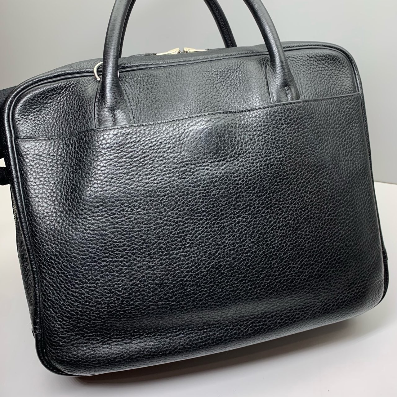 Hermes Pre-Owned Authentic Black Cowhide Briefcase No Shoulder Strap 35x26x10cm