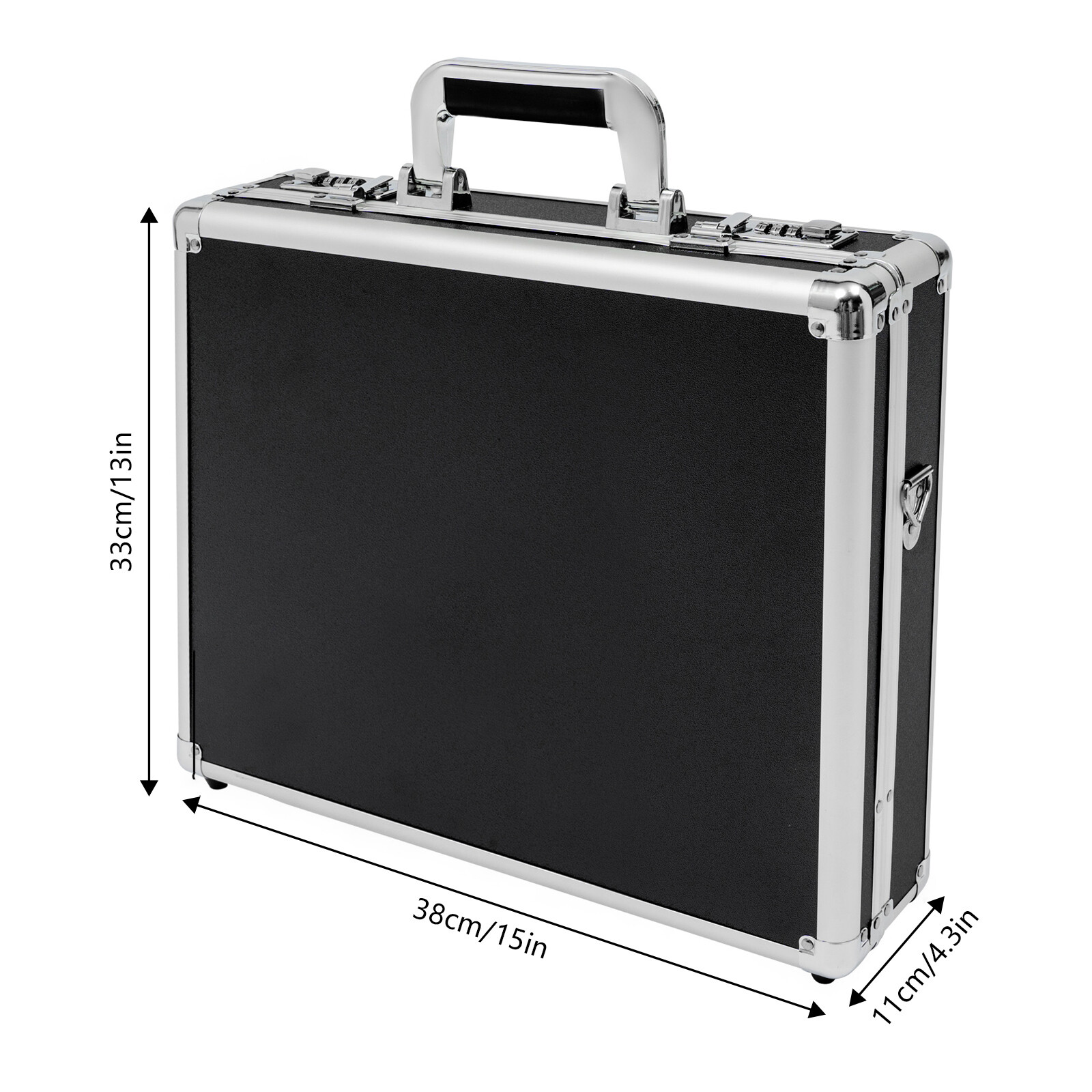 Aluminum Hard Case Big Capacity with Combination Lock Briefcase with Pocket New