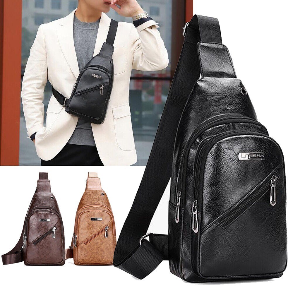 US Mens Chest Sling Bag Shoulder Pack Cross Body Handbag Sports Travel Backpack