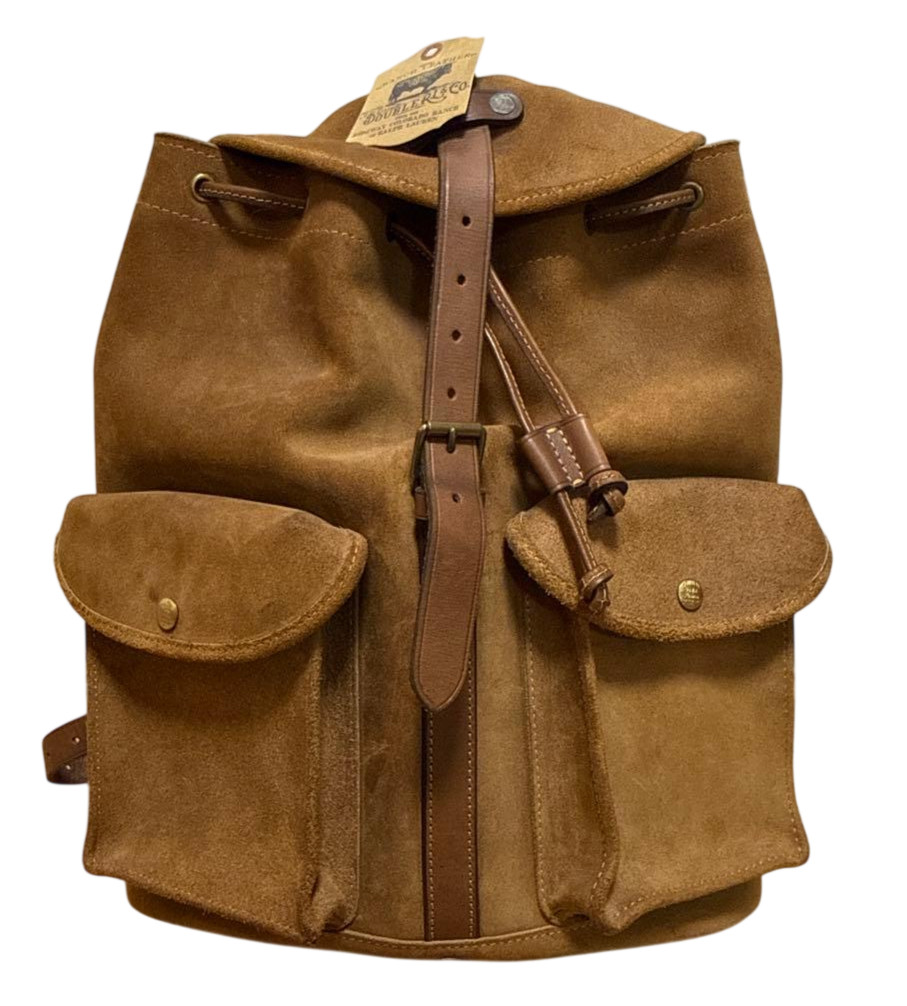 RRL Rough Out Leather Classic Design Backpack Brown Made in USA