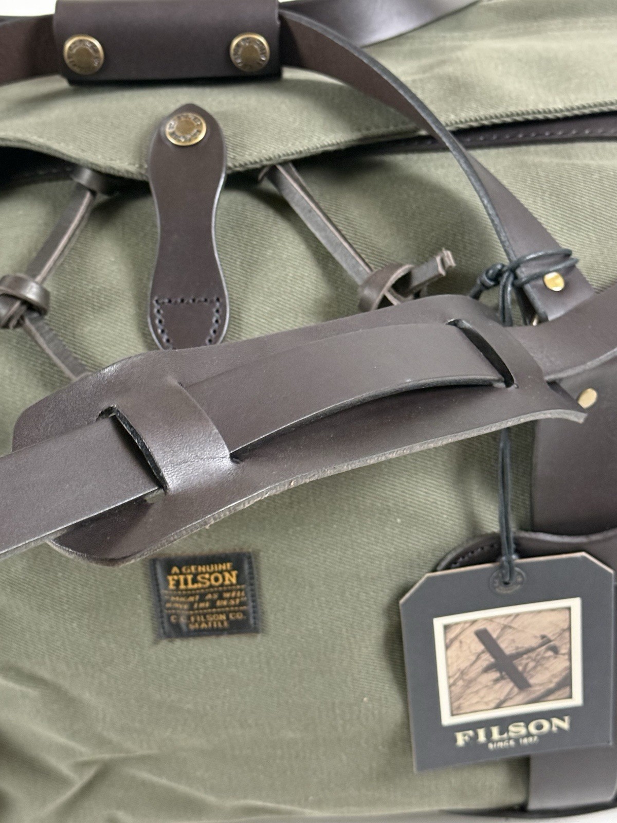 FILSON RUGGED TWILL MEDIUM DUFFLE BAG OTTER GREEN NWT US MADE