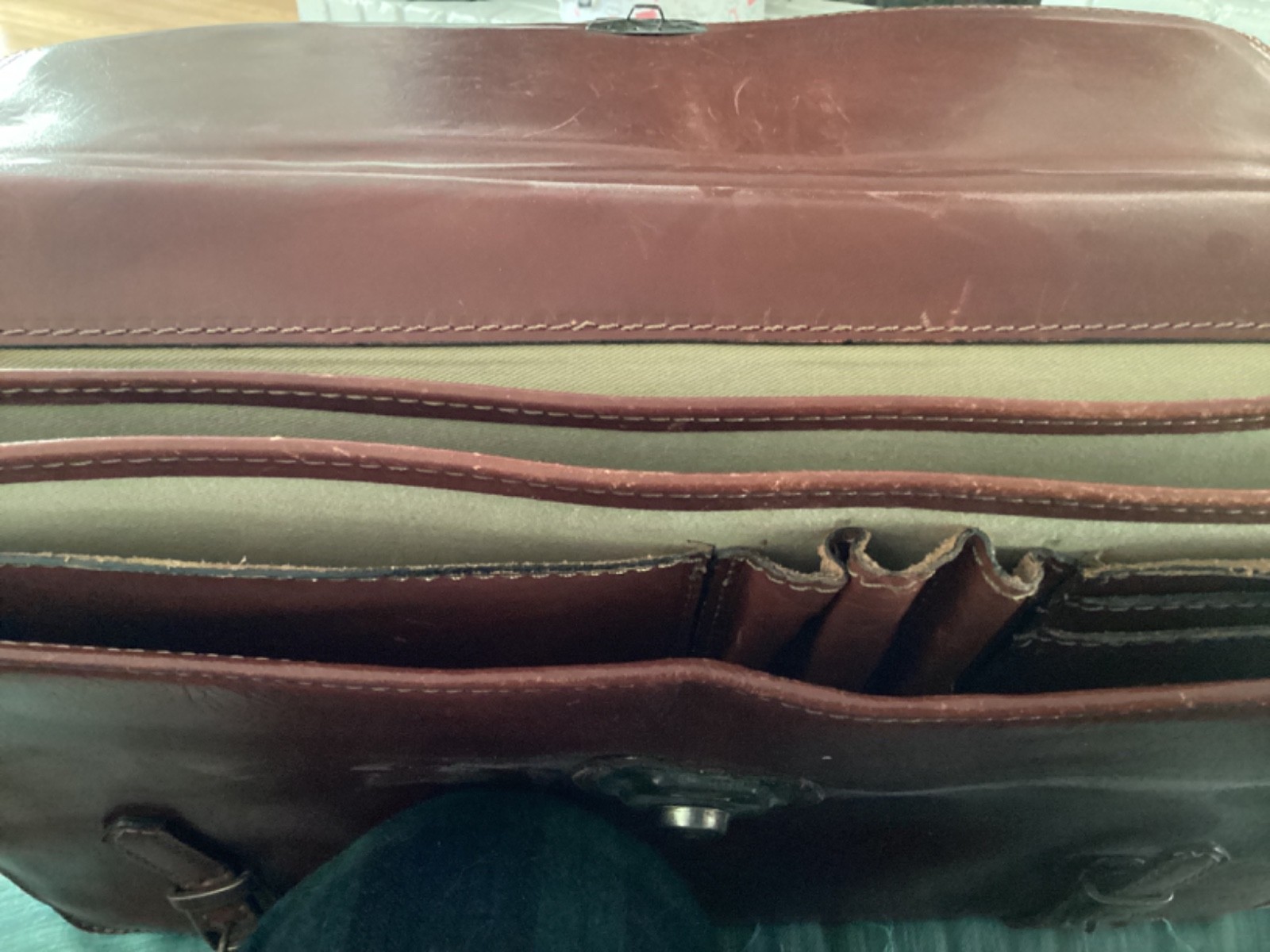 brown leather executive satchel briefcase with strap from spain