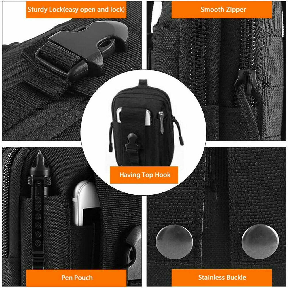 Tactical Belt Bag Waist Fanny Pack Phone Pouch Military Camping Hiking Outdoor