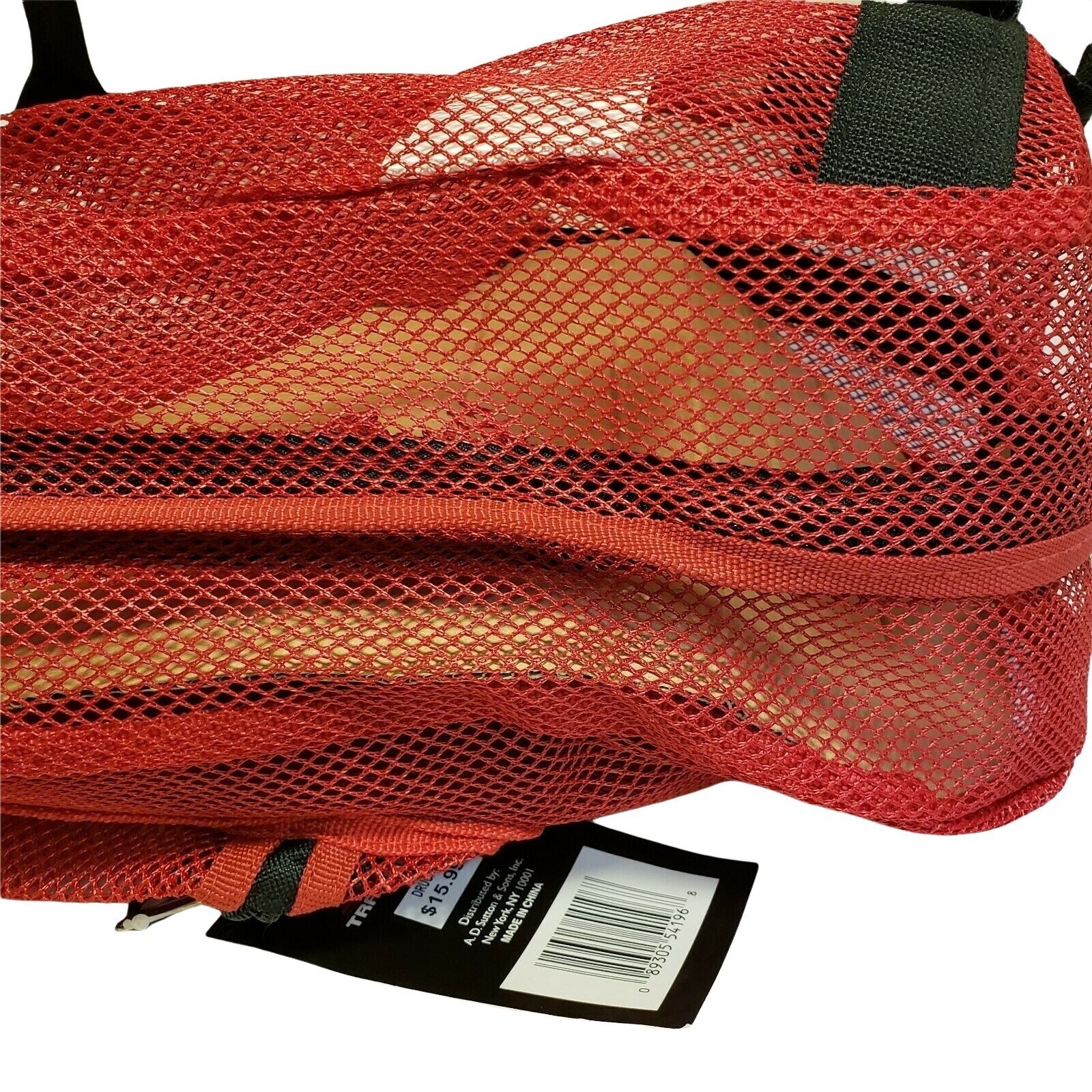 Red Mesh Backpack Transparent See Through Backpack with Padded Straps