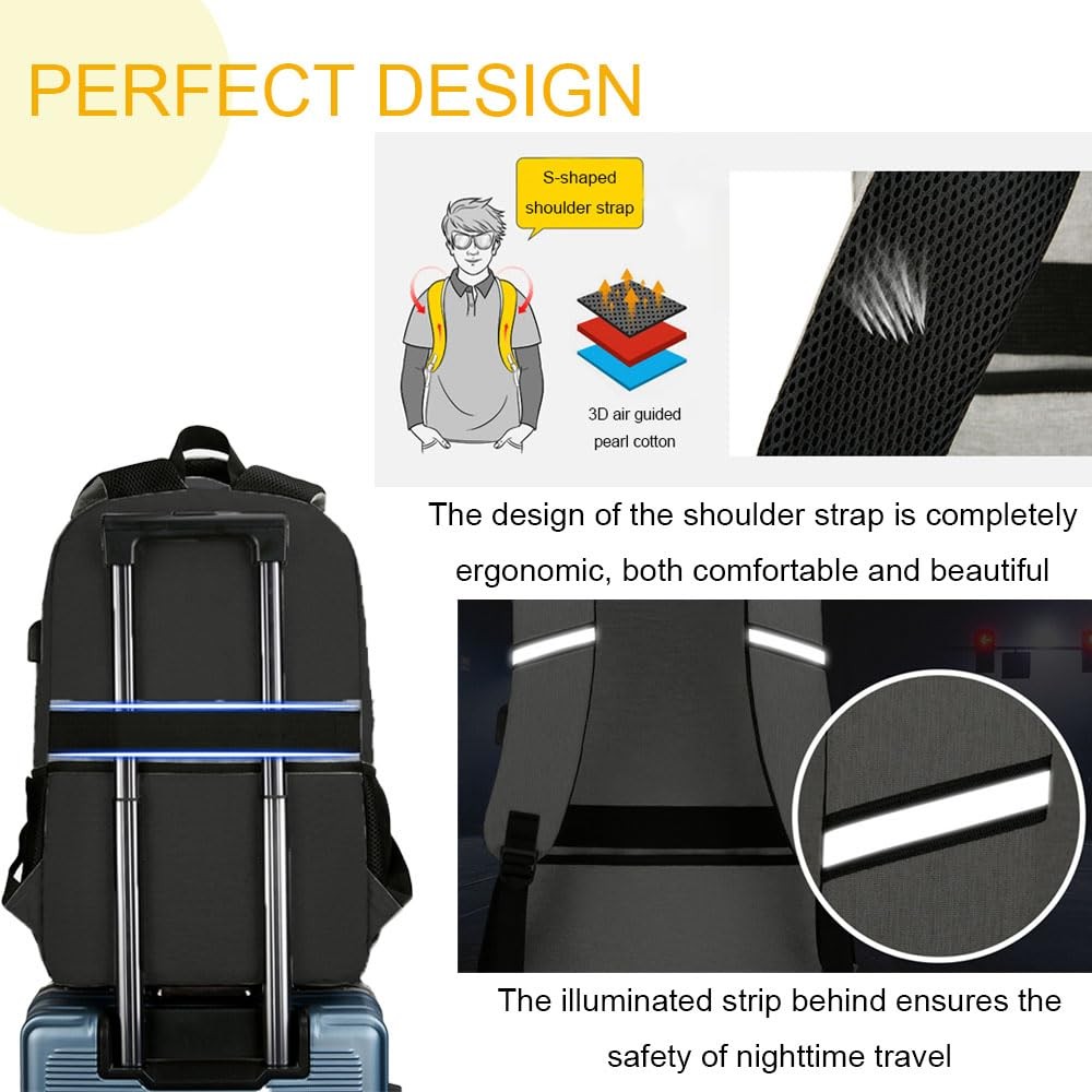 Large Capacity 17″ Laptop Backpack with Cooler, USB Charging, Anti-Theft Design