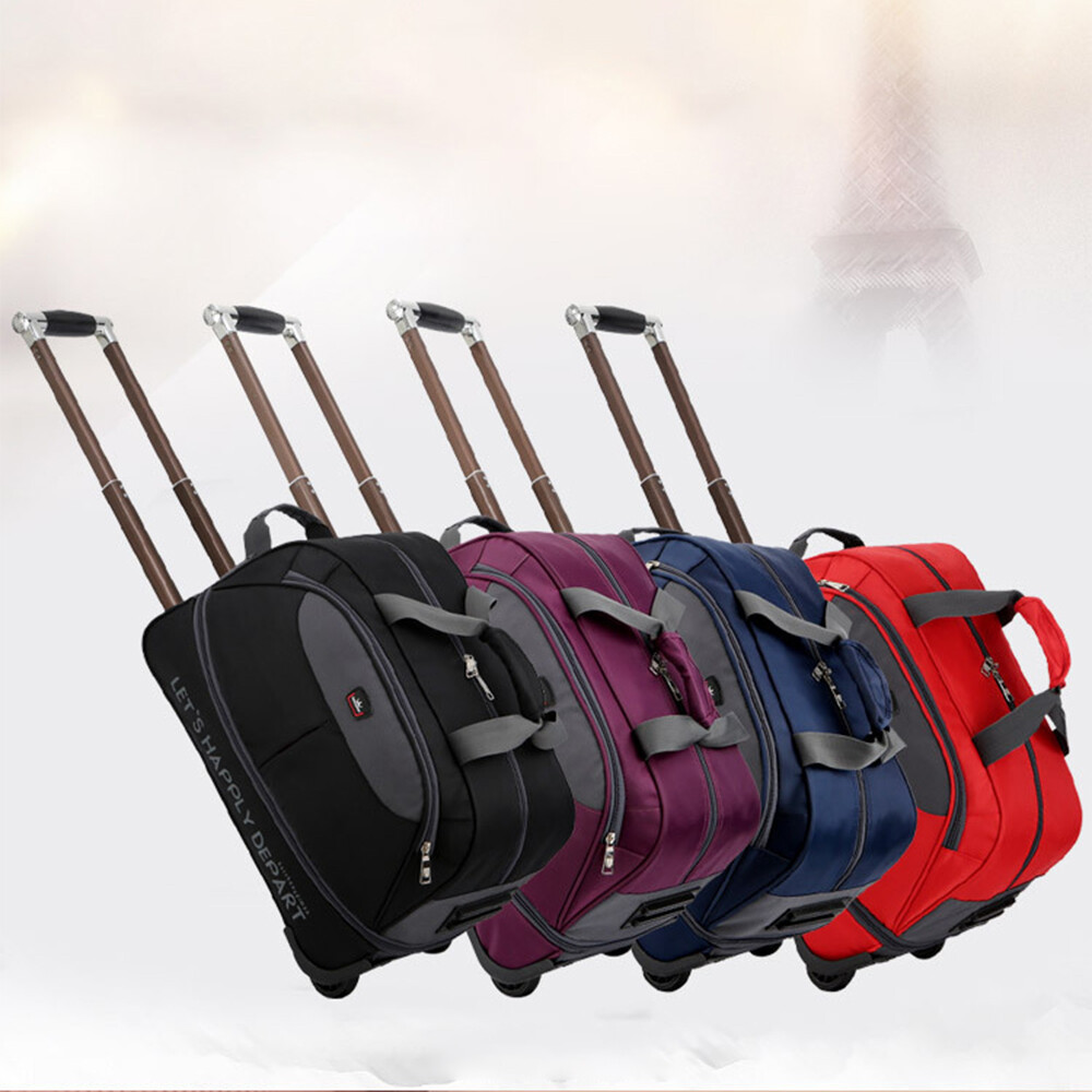 Upgrade Rolling Duffel Bag w/ Wheels Trolley Travel Bag Waterproof & Expandable