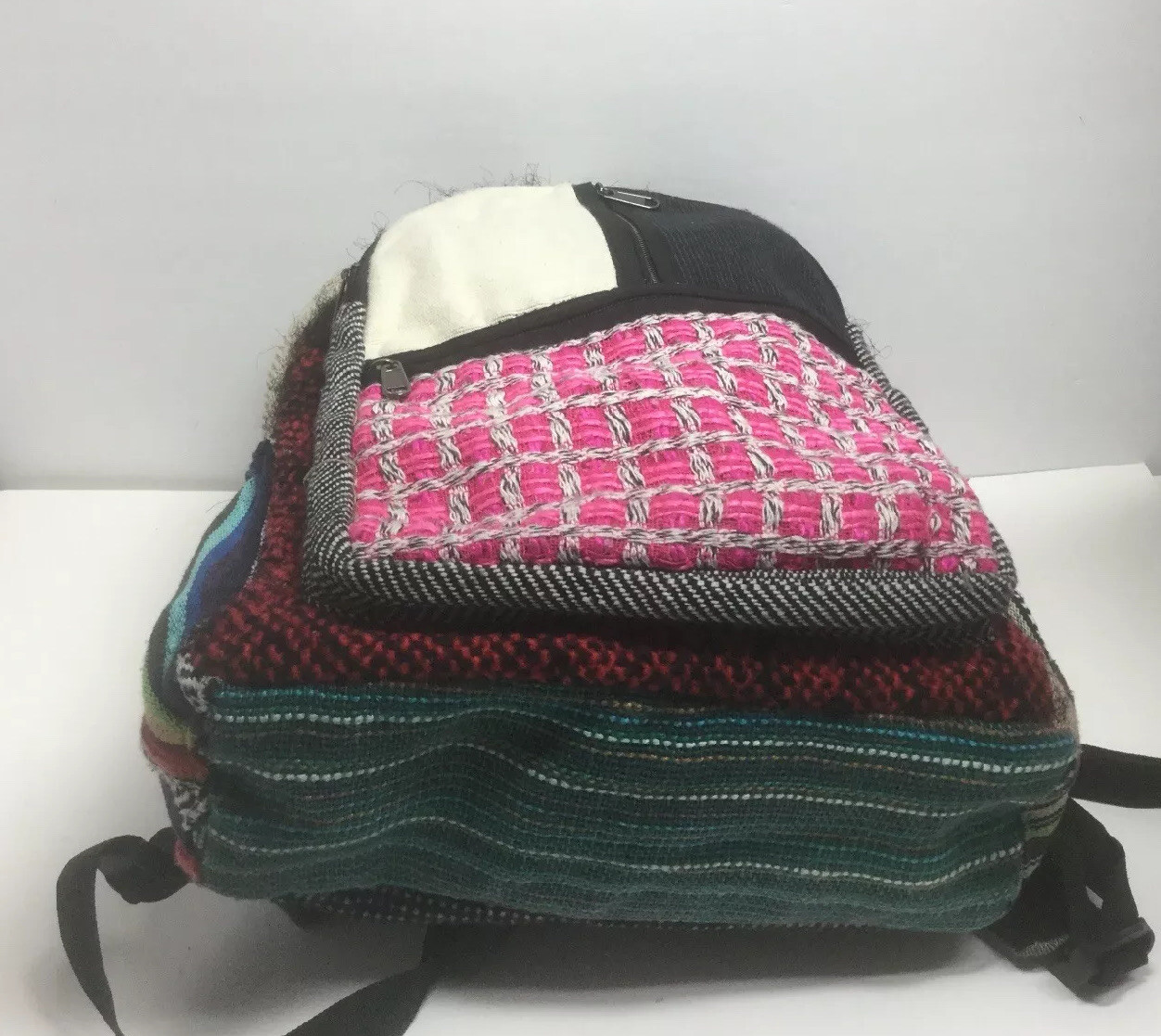Himalayan 100% Pure Hemp THC Free Multi Color Backpack Made in Nepal