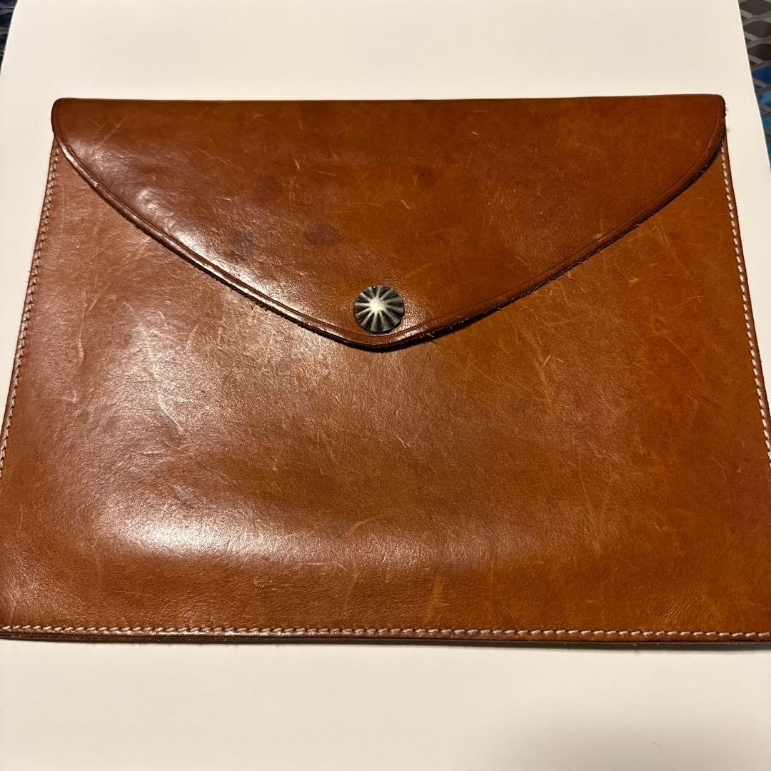 RRL Italian Leather Clutch Bag W26.5cm10.4in H20cm7.9in japan used item