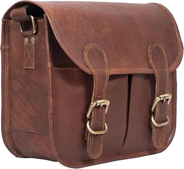Vintage Leather Genuine Leather Messenger Satchel Sling Boho Handbag Men & Women