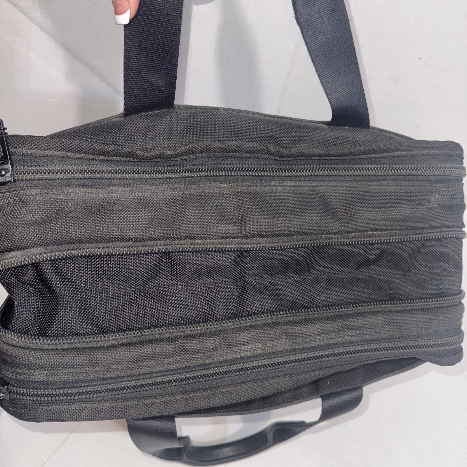 Tumi Alpha 3 Black Ballistic Nylon Designer Expandable Organizer Laptop Brief