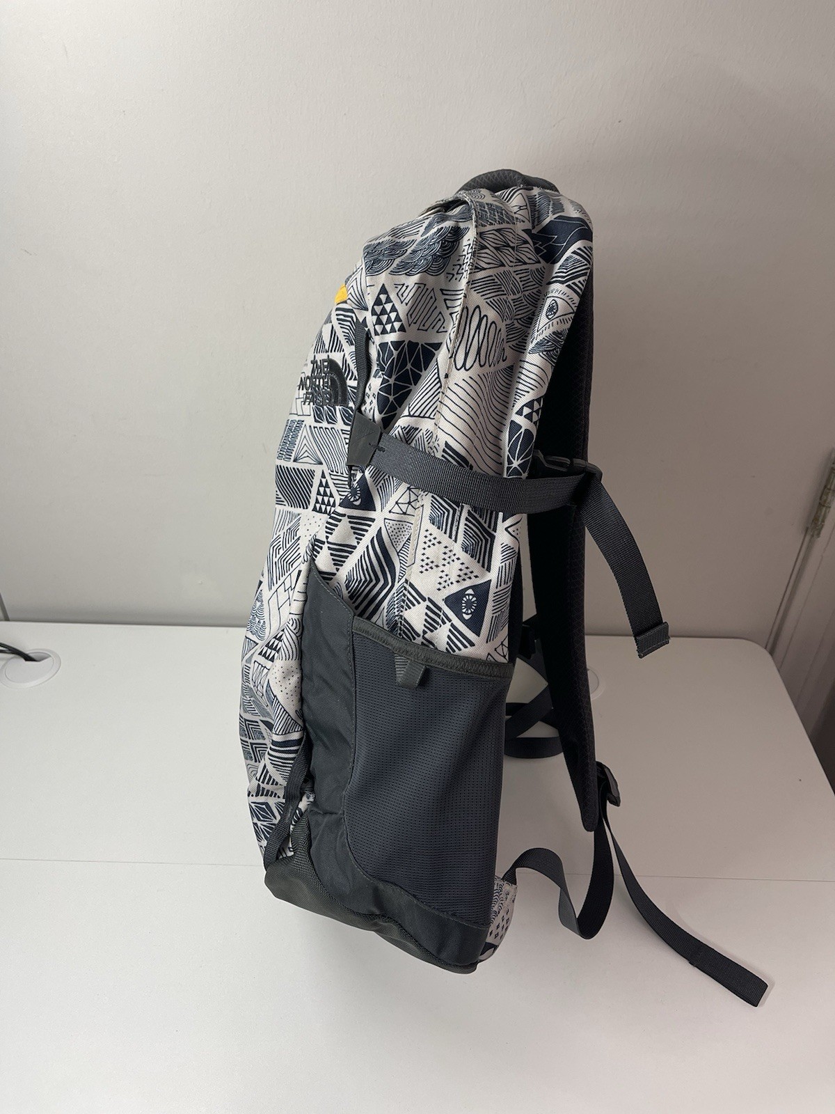 The North Face TNF Backpack Bag Trickonometry All Over Print Excellent Cond