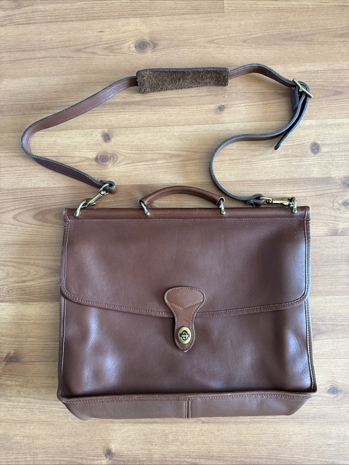 Jack Georges Vintage Messenger Leather Brown Bag Made in USA