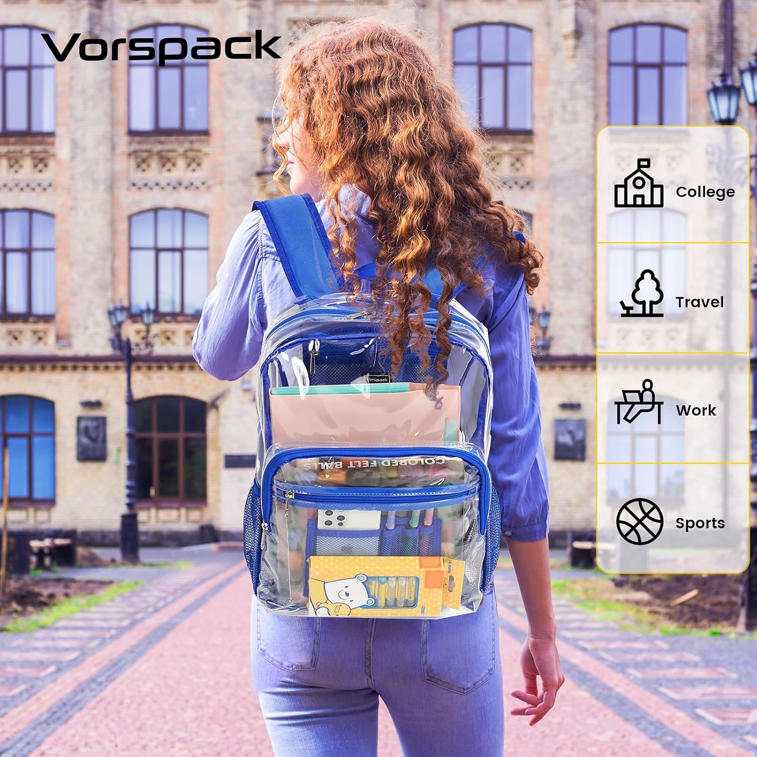 Clear Backpack Heavy Duty – Clear Bookbag Large See through Backpack Plastic Tra