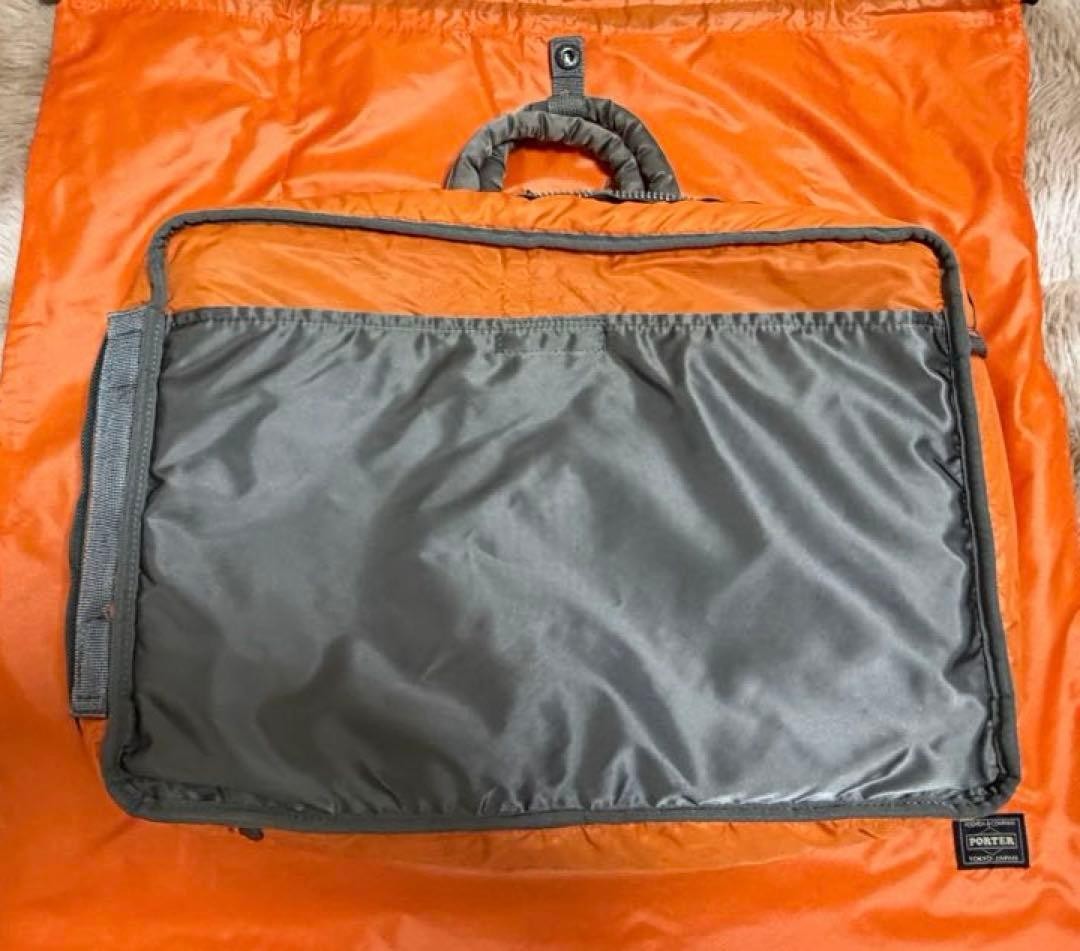 Authentic PORTER TANKER 2-Way 2-Layer Briefcase Silver Gray 30cm x 45cm x 10cm