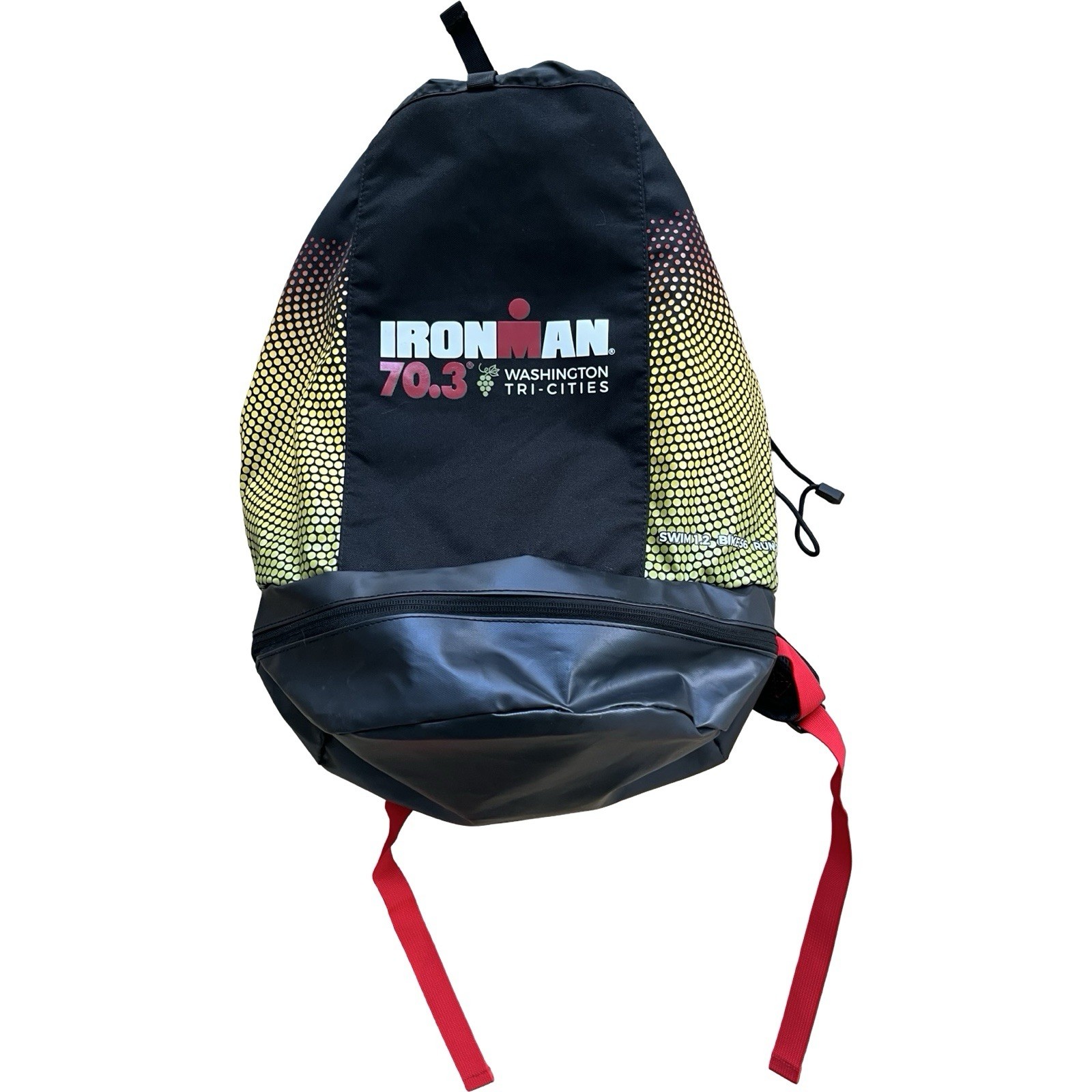 Ironman Triathalon Backpack Drawstring Closure Washington Tri-Cities Bag 18×17”