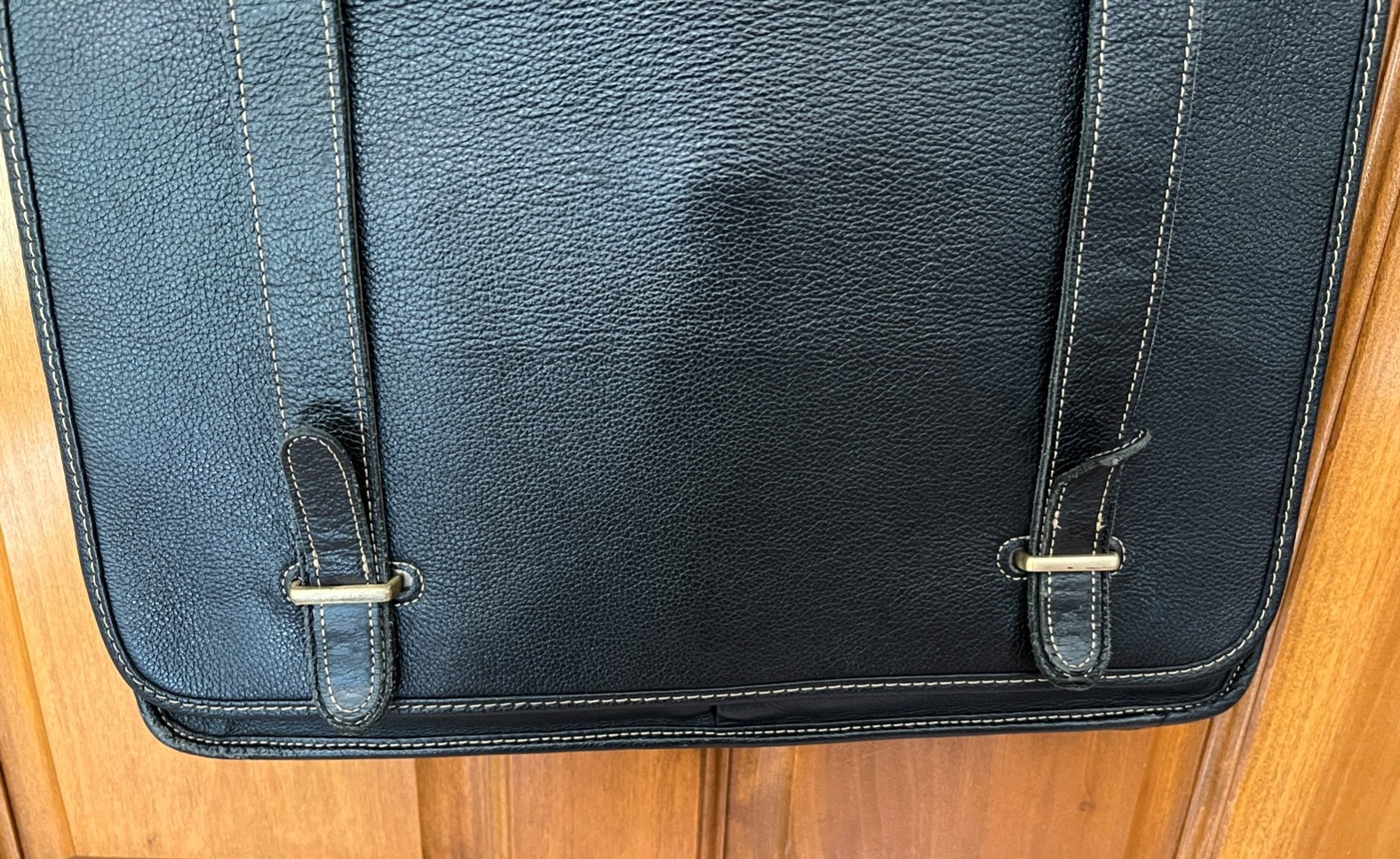 APC Black Leather Computer Bag Briefcase Minimalist Look VGUC
