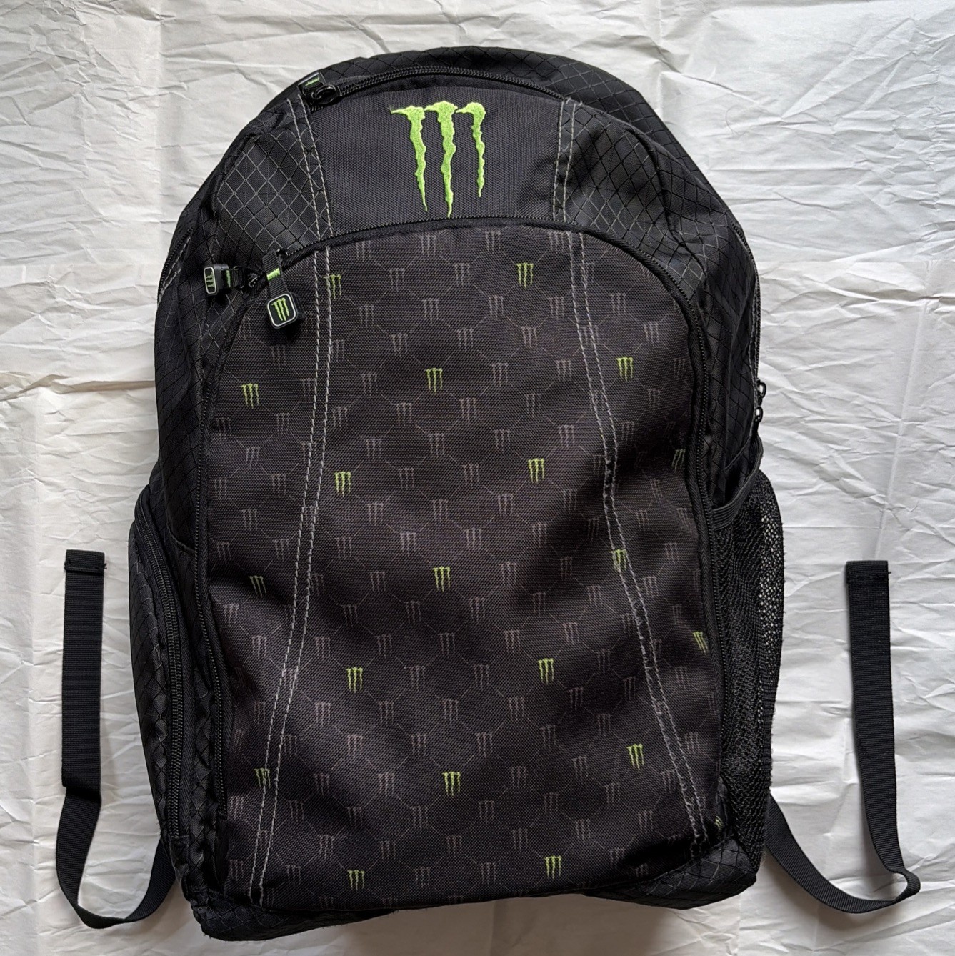 Monster Energy Drink Promo Bundle Backpack Laptop Bag+ AOP Beanie+ Stickers Y2K