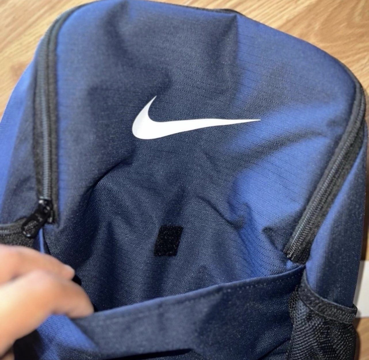 Nike Blue/Black Medium Backpack Zip Closure Padded Straps Outer Pockets
