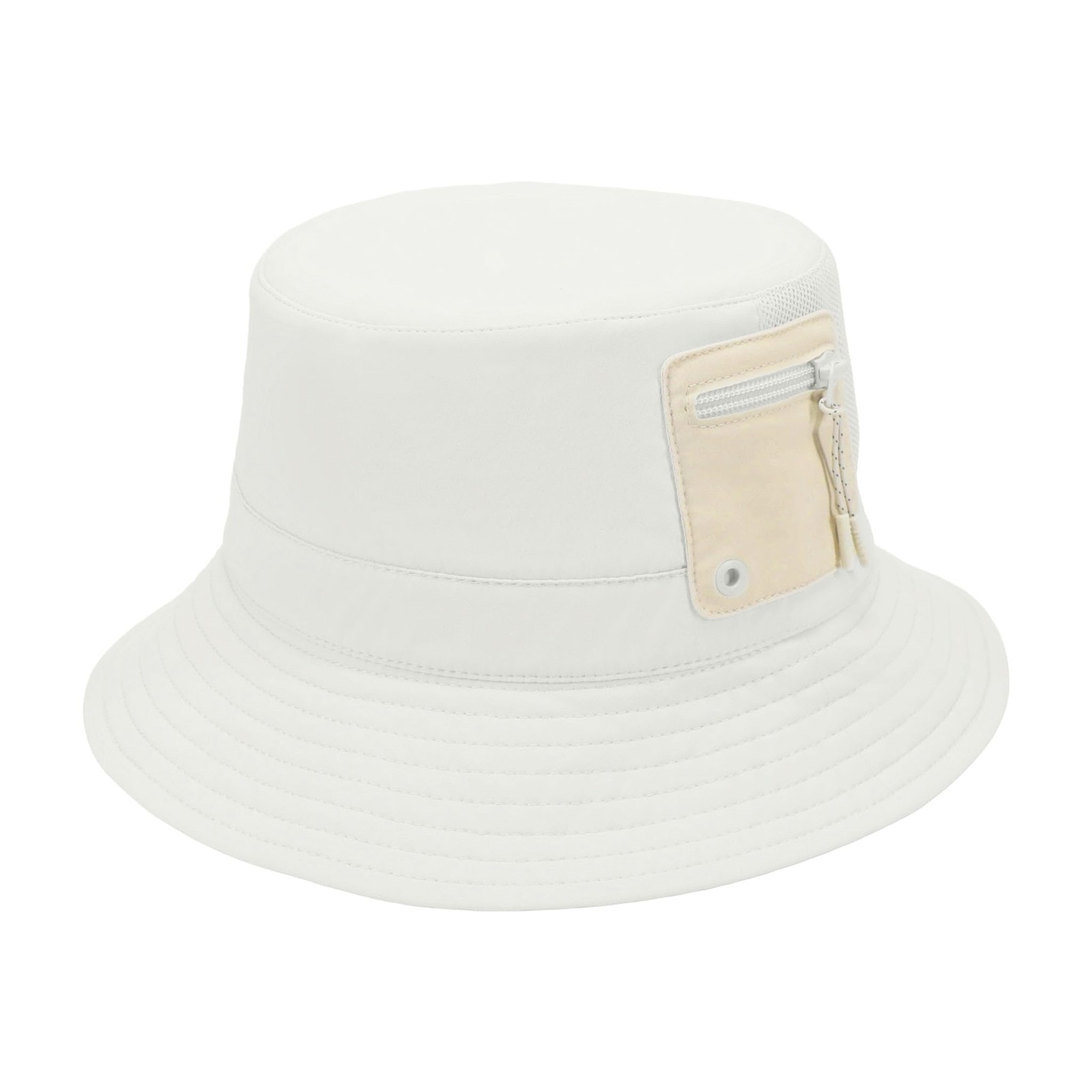 Zip Pocket Bucket, Light Grey/Stone, Large