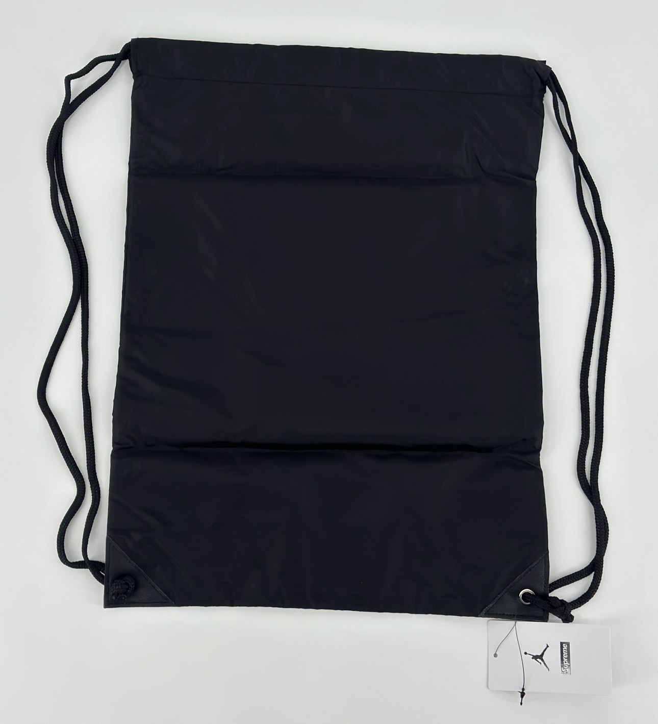 Supreme x Jordan Drawstring Bag Black Center Logo Jumpman Designer FW24 Retro