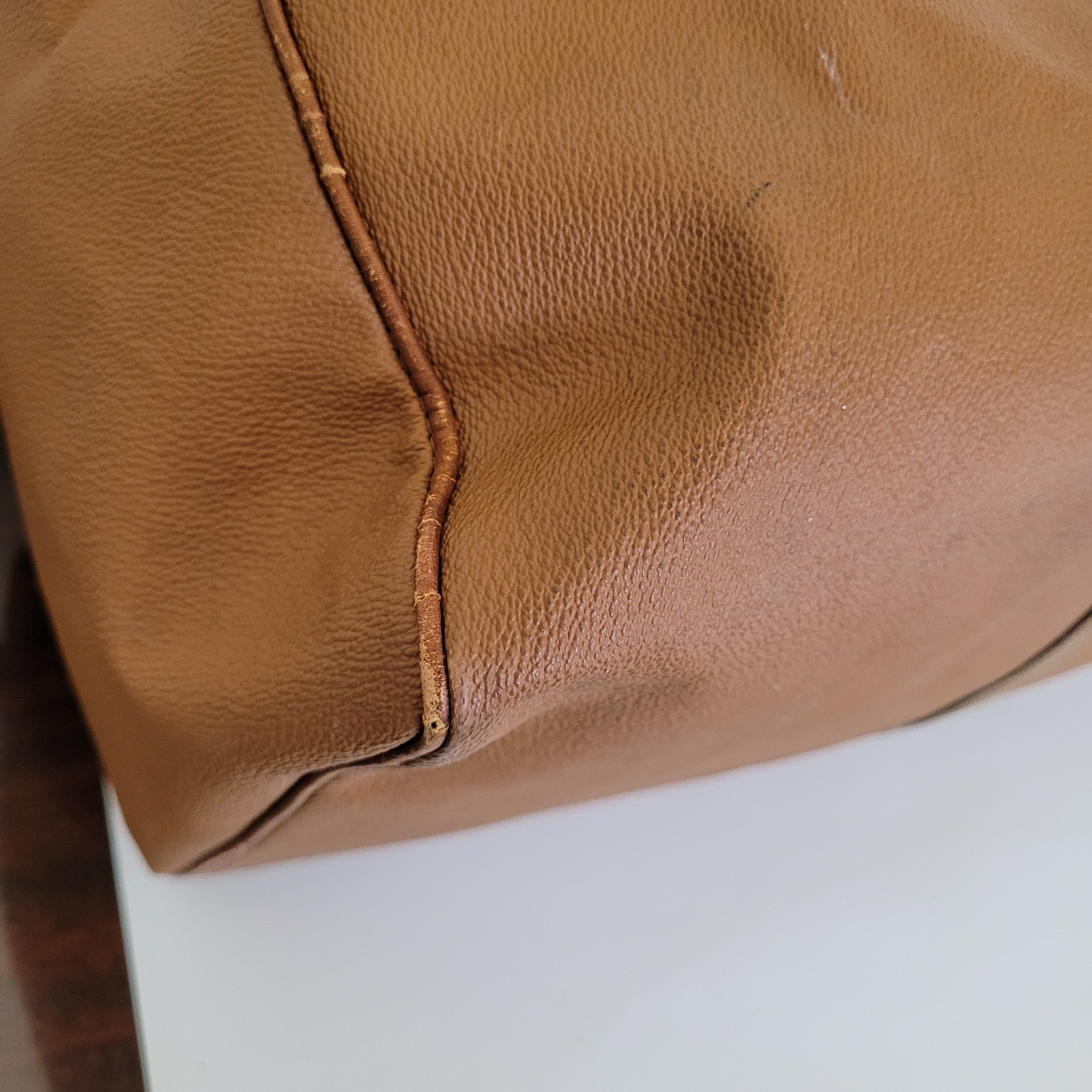 Hunting World Vintage Tan Leather Trim Duffel Bag Travel Weekender Large