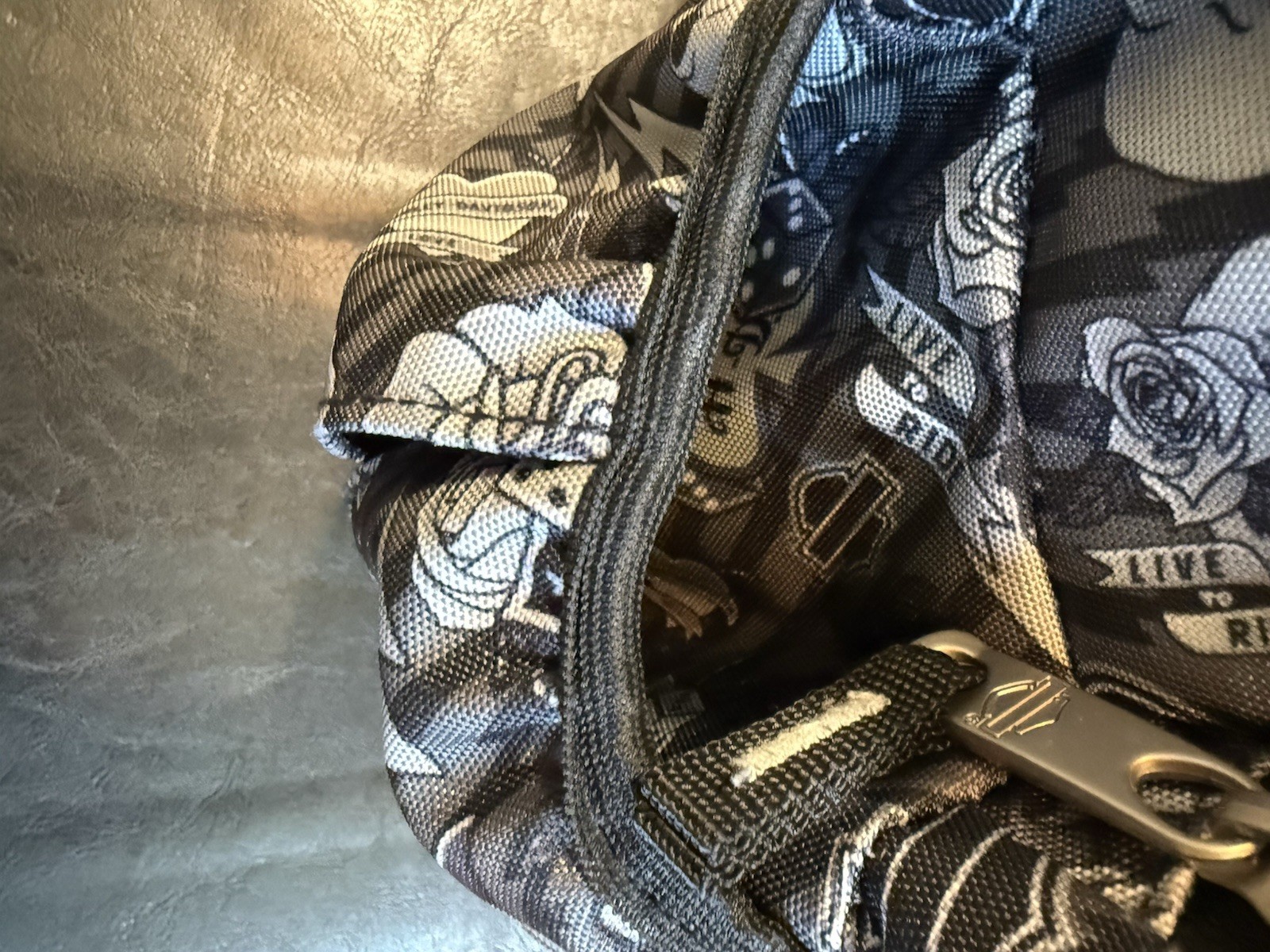 Harley-Davidson Skull Pattern Backpack, Black Adjustable Strap Organizer EUC